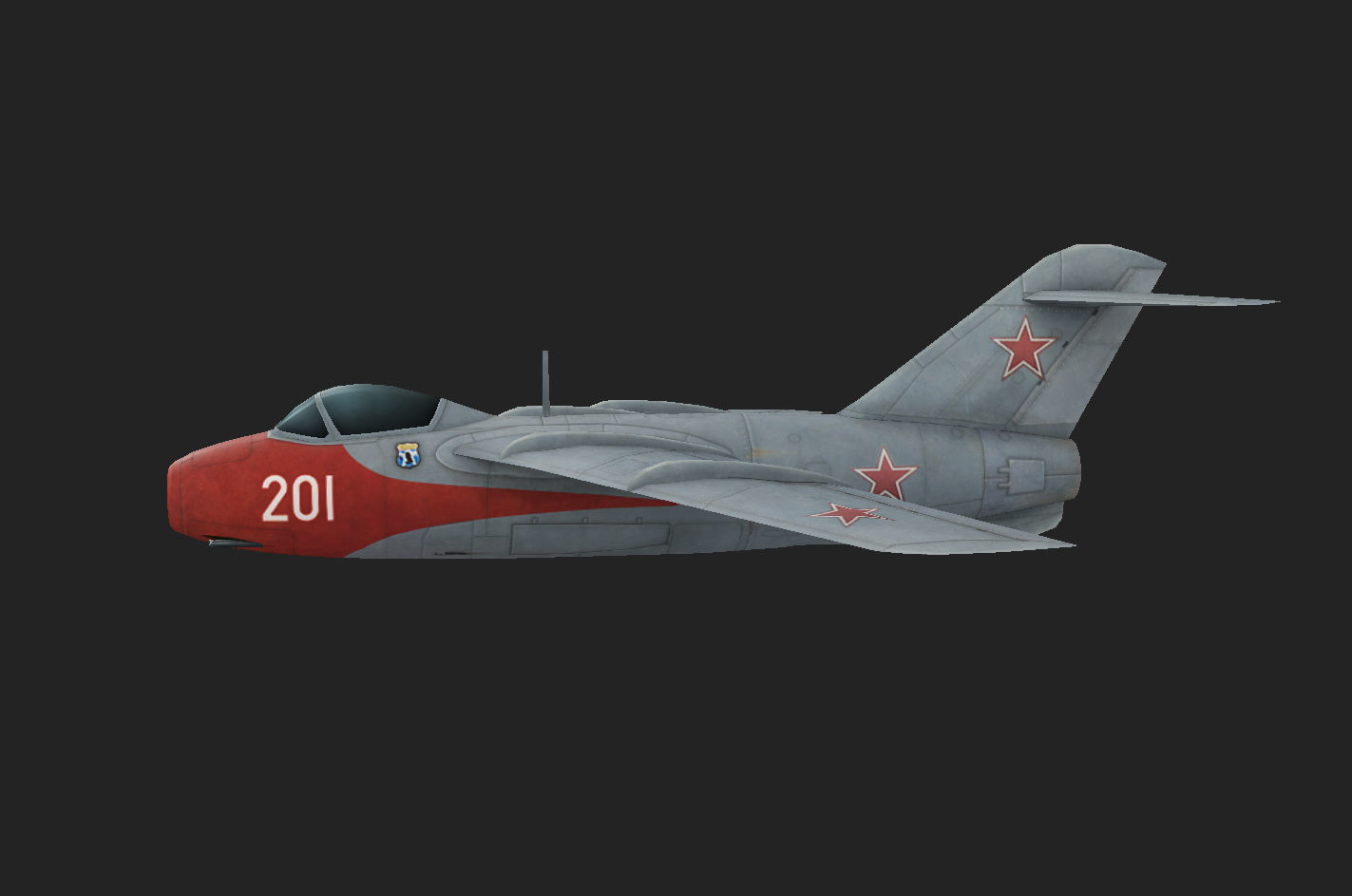 The Lavochkin La-15 Hand painted game model Low-poly 3D model Low-poly 3D model_11