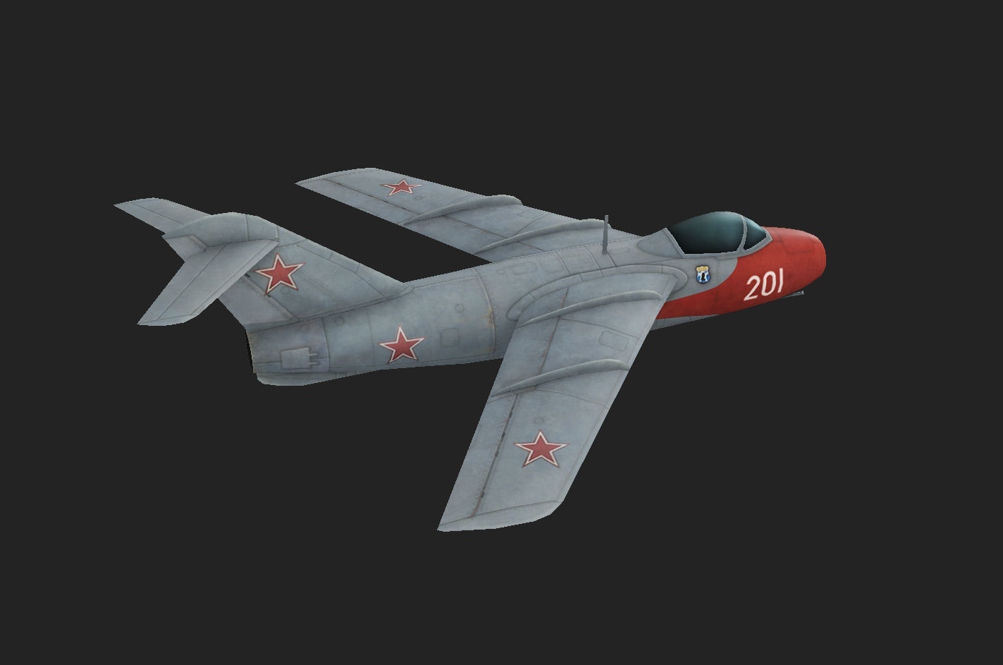 The Lavochkin La-15 Hand painted game model Low-poly 3D model Low-poly 3D model_12