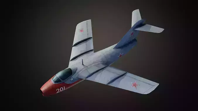 The Lavochkin La-15 Hand painted game model Low-poly 3D model