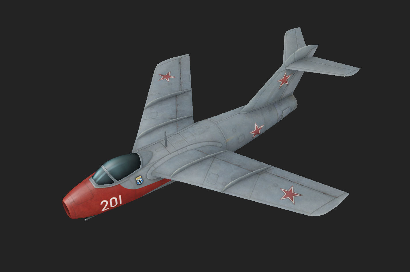 The Lavochkin La-15 Hand painted game model Low-poly 3D model Low-poly 3D model_14