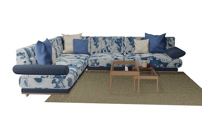 LS-05 L-Shape Lounge Sofa 3D model