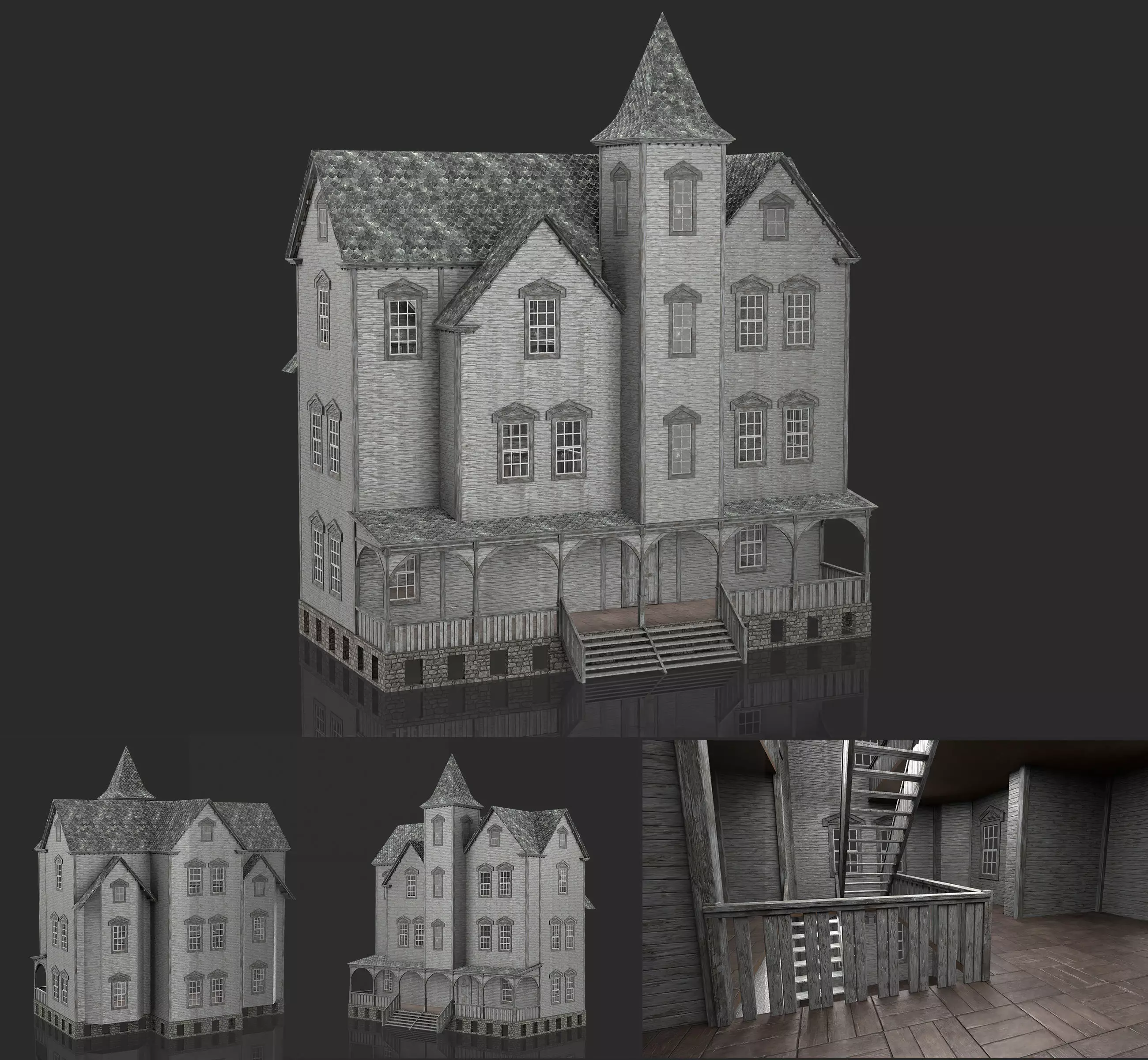 Old Abandoned House 4 3D model_0