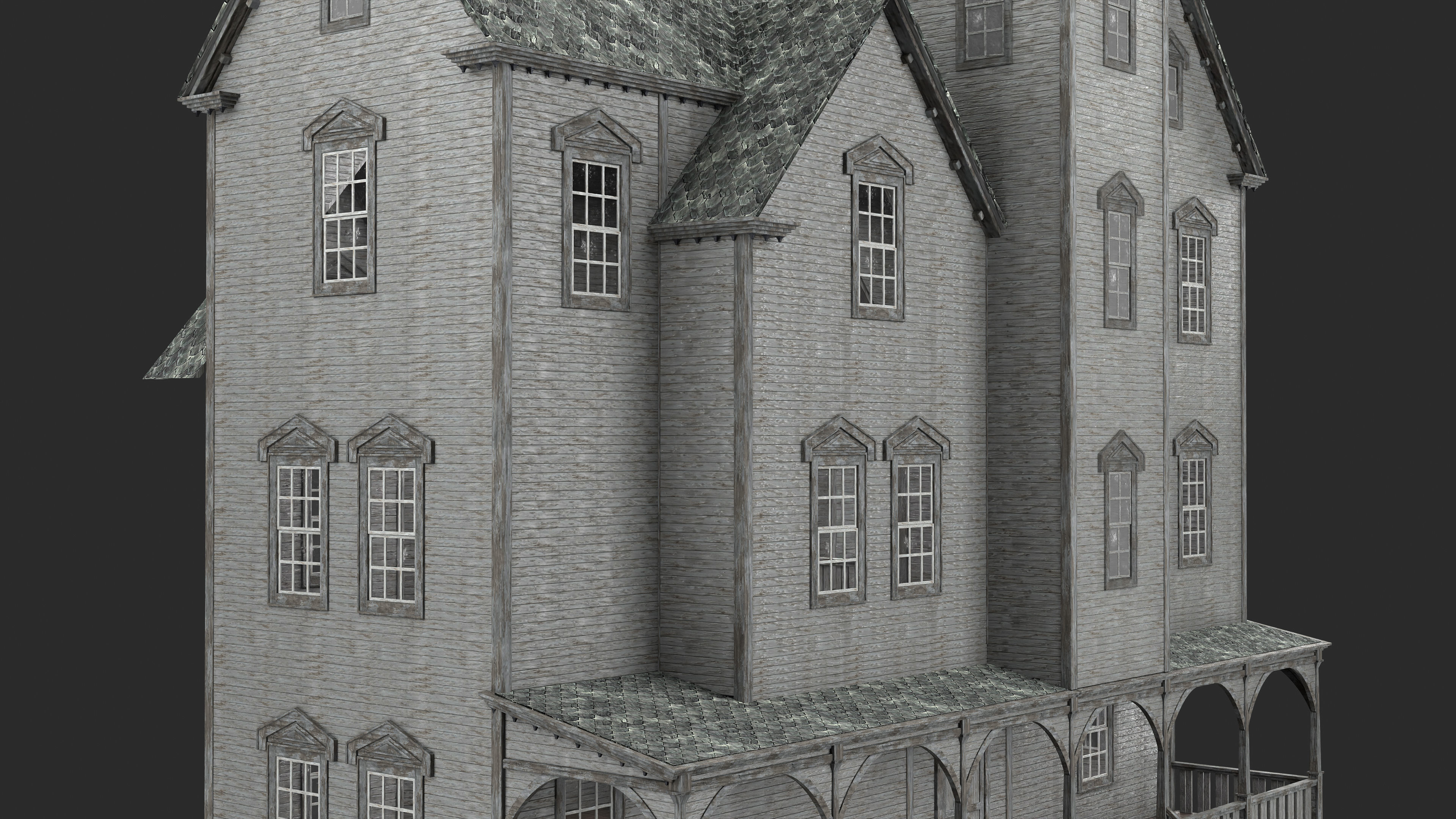 Old Abandoned House 4 3D model_6