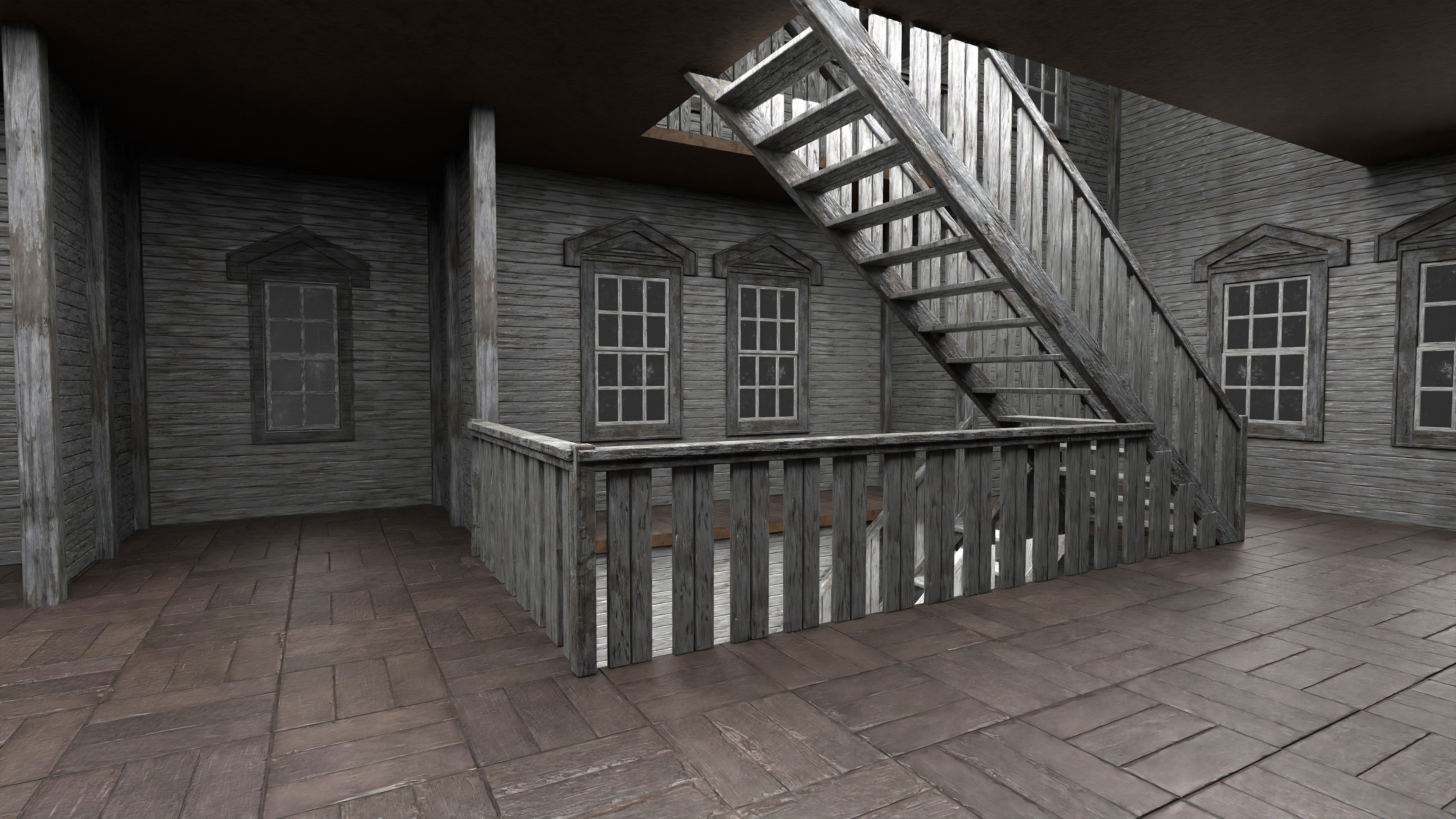 Old Abandoned House 4 3D model_10