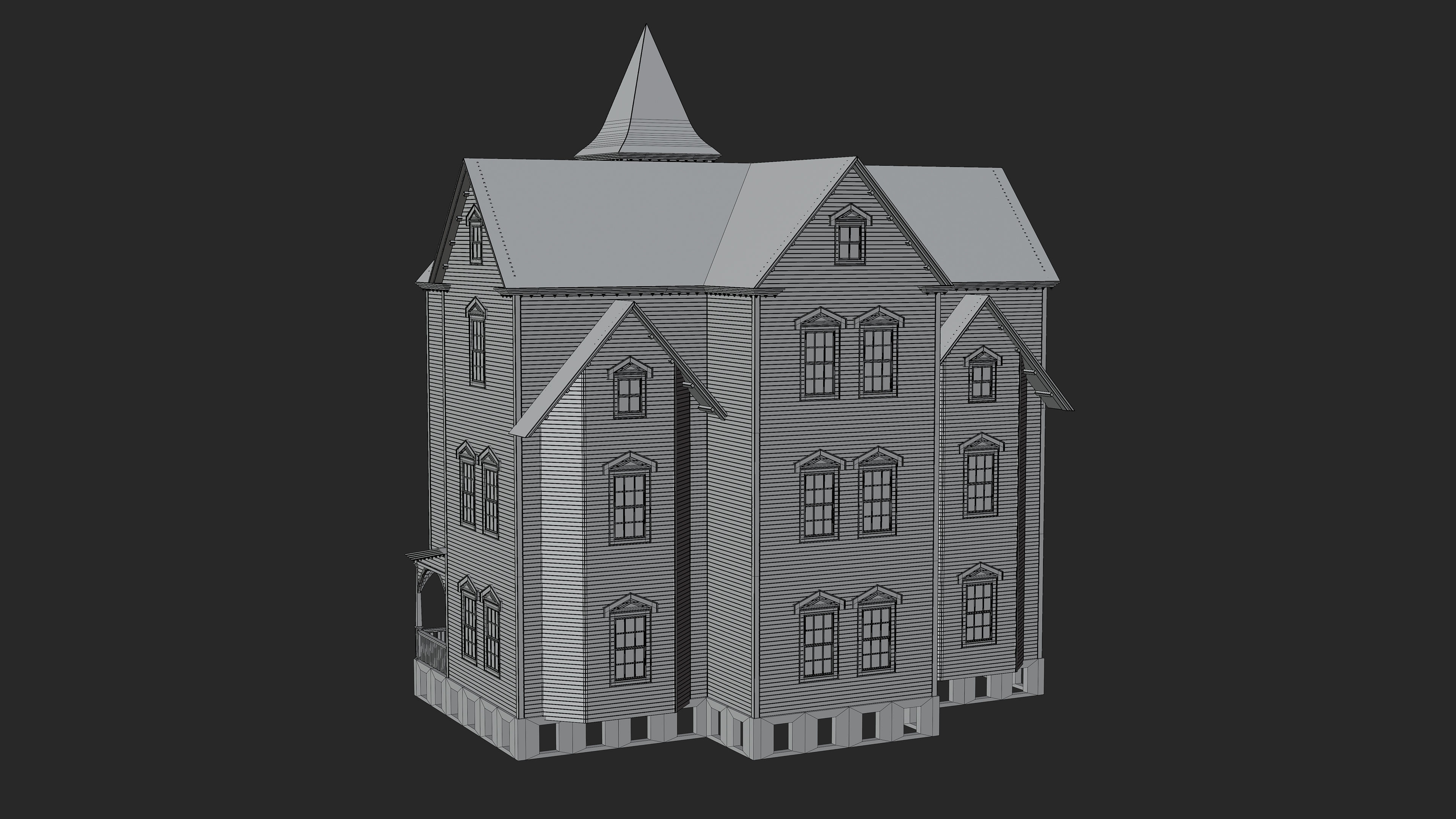 Old Abandoned House 4 3D model_13