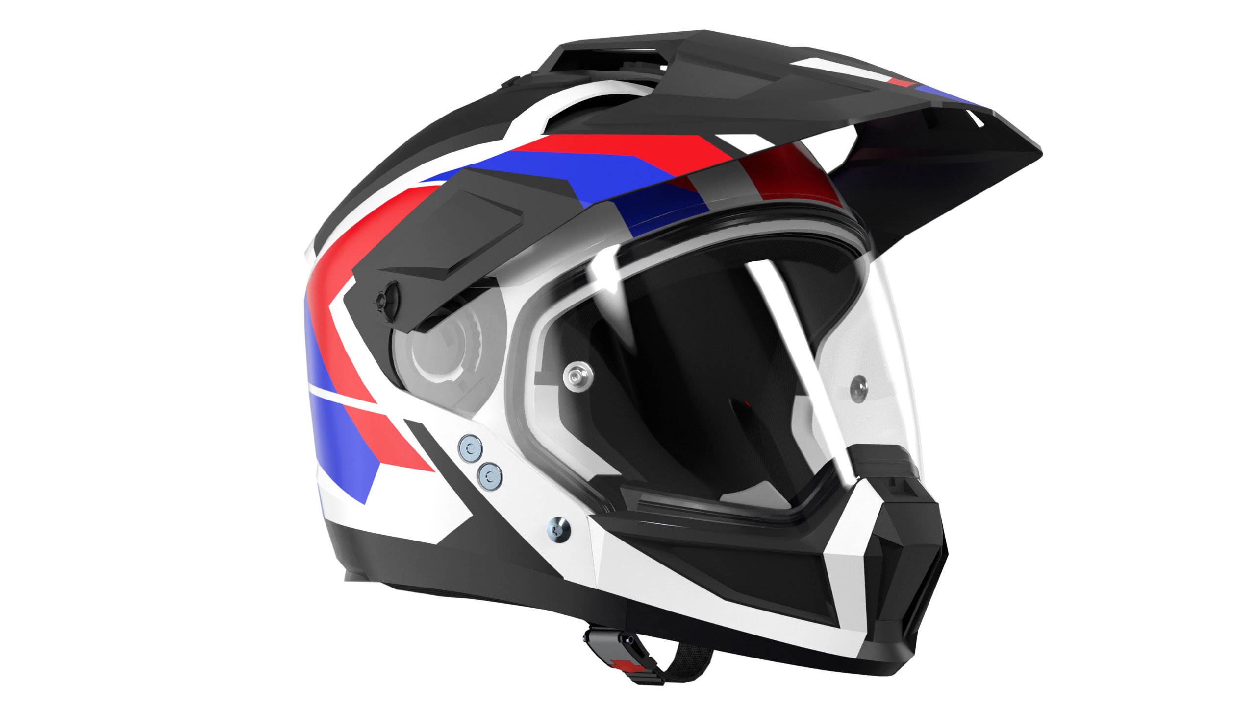 Modular Motorcycle Helmet with 7 modes Low-poly 3D model_13