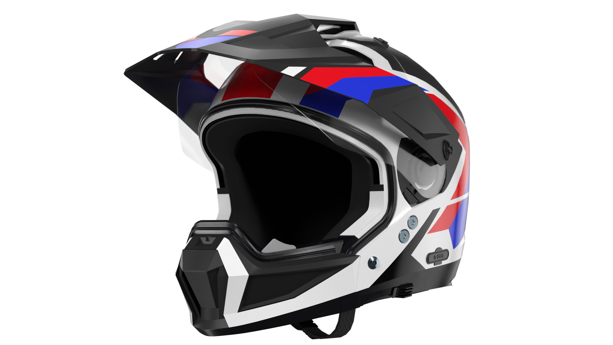 Modular Motorcycle Helmet with 7 modes Low-poly 3D model_1