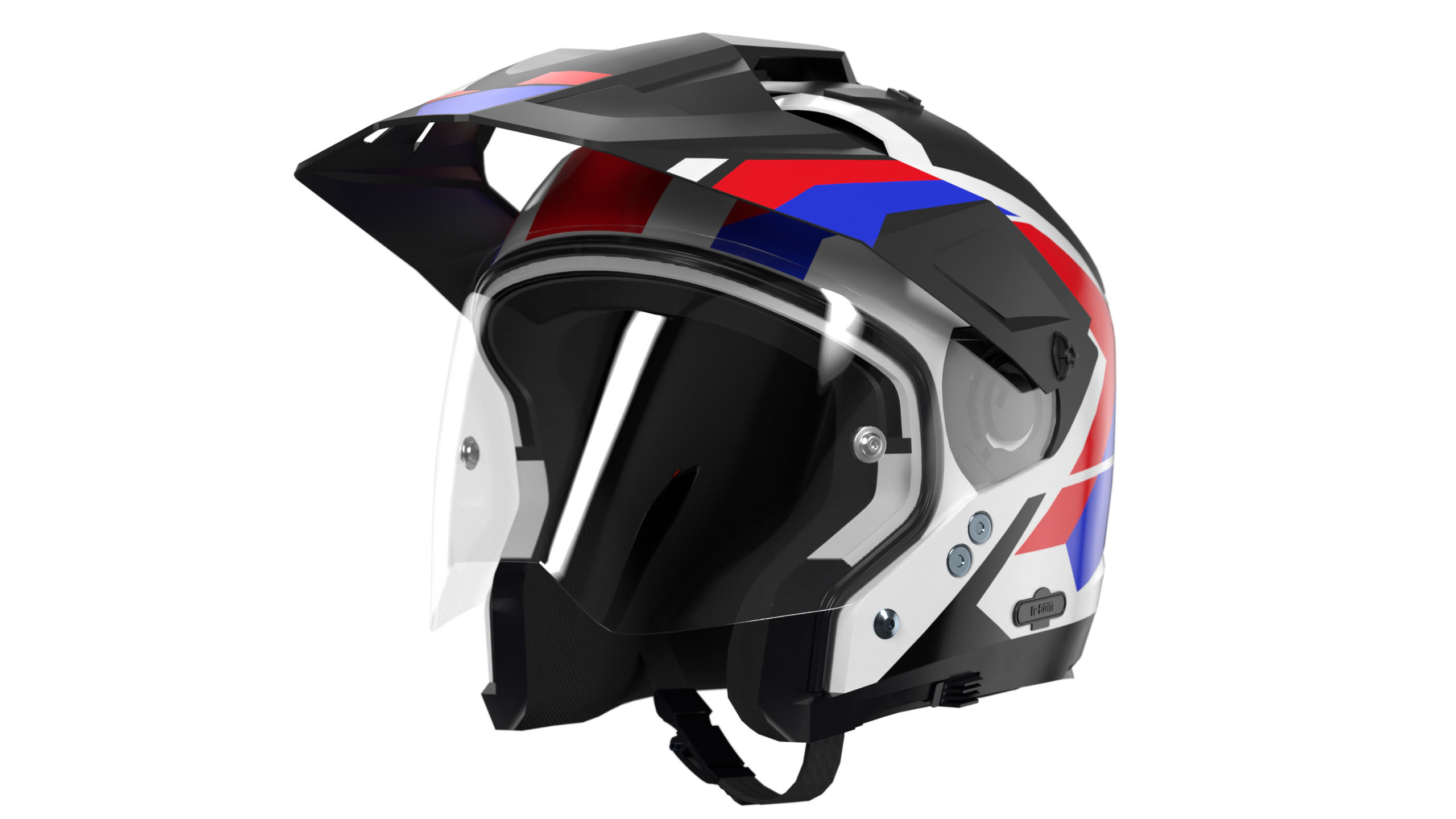 Modular Motorcycle Helmet with 7 modes Low-poly 3D model_7