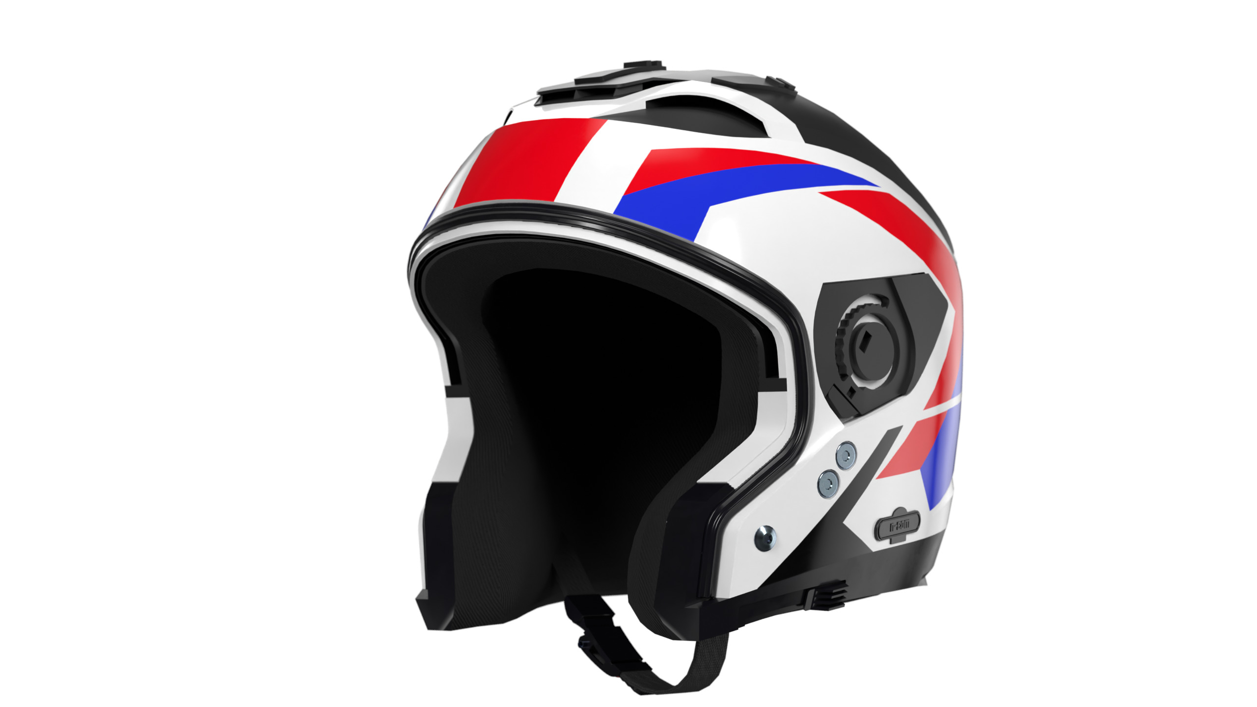 Modular Motorcycle Helmet with 7 modes Low-poly 3D model_5