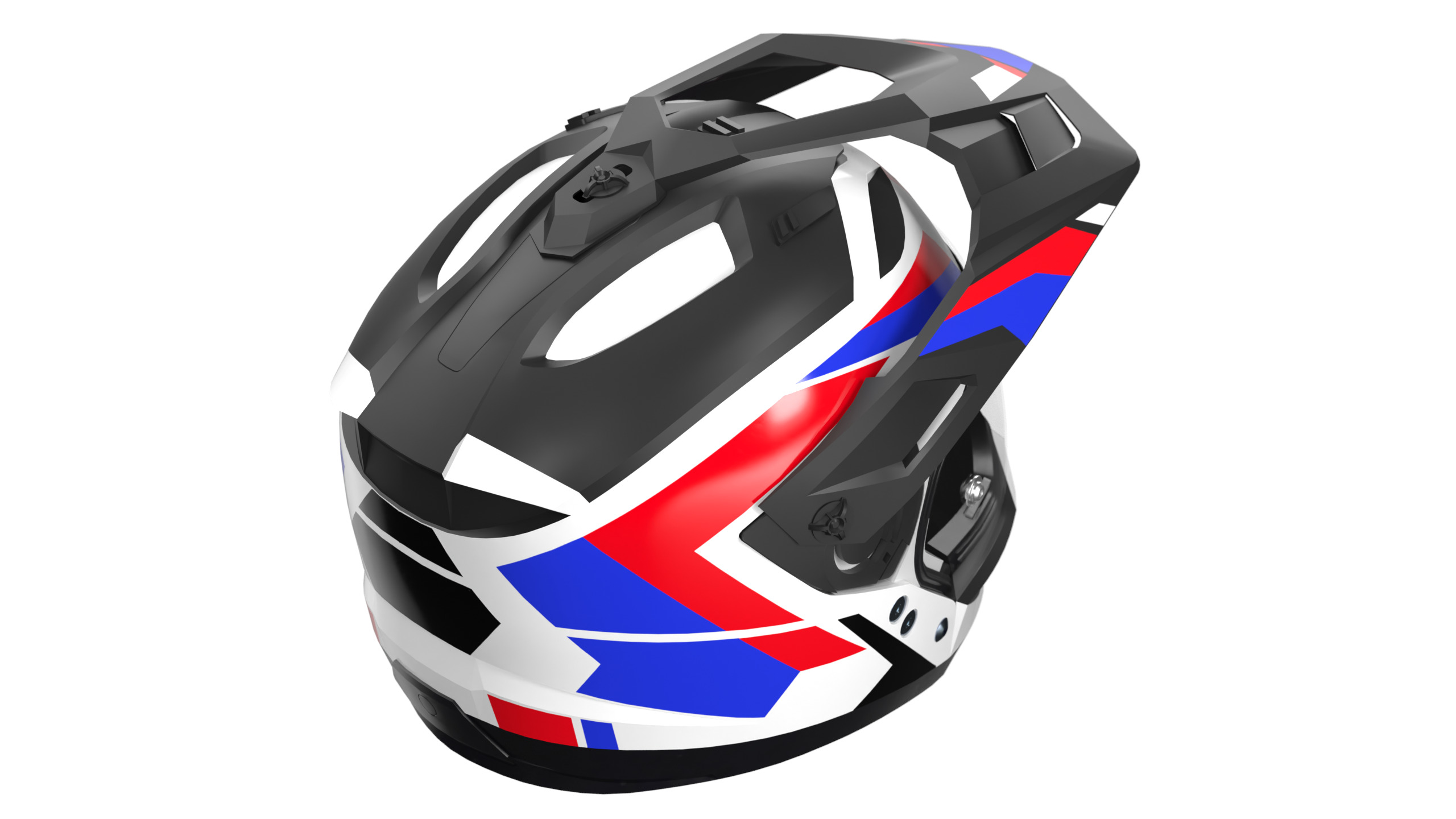 Modular Motorcycle Helmet with 7 modes Low-poly 3D model_18