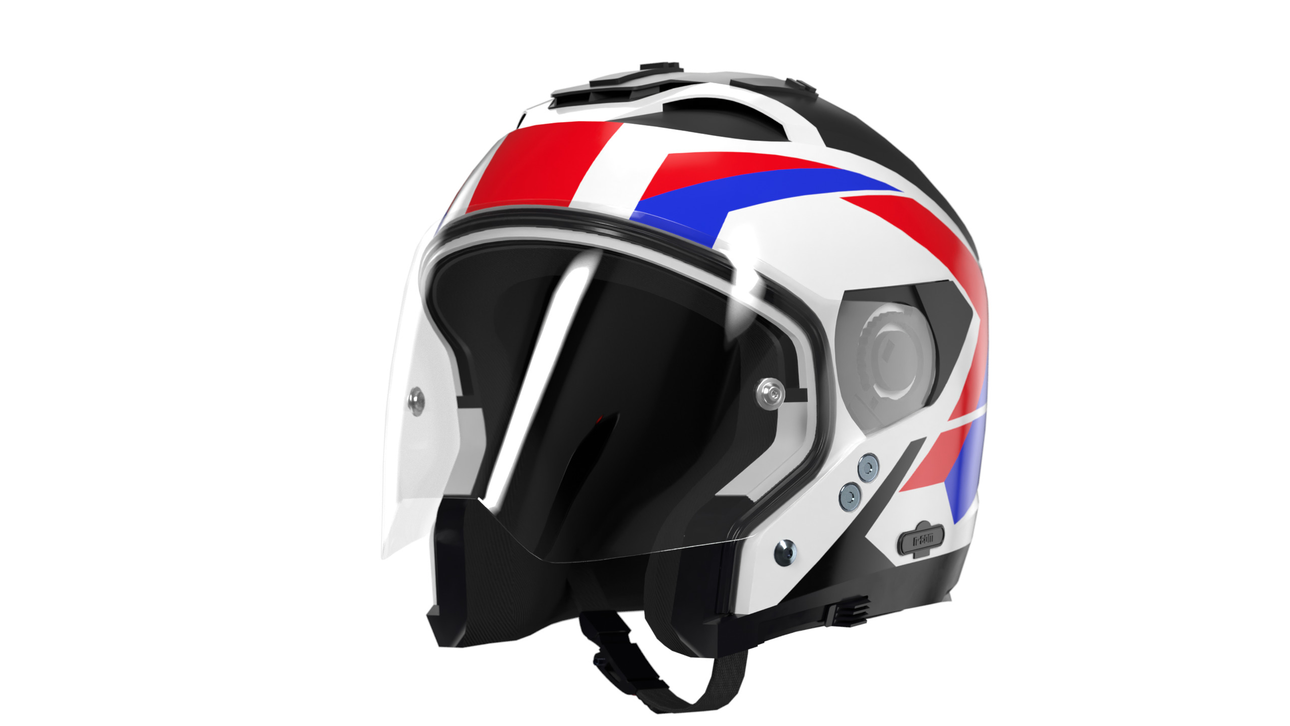 Modular Motorcycle Helmet with 7 modes Low-poly 3D model_2