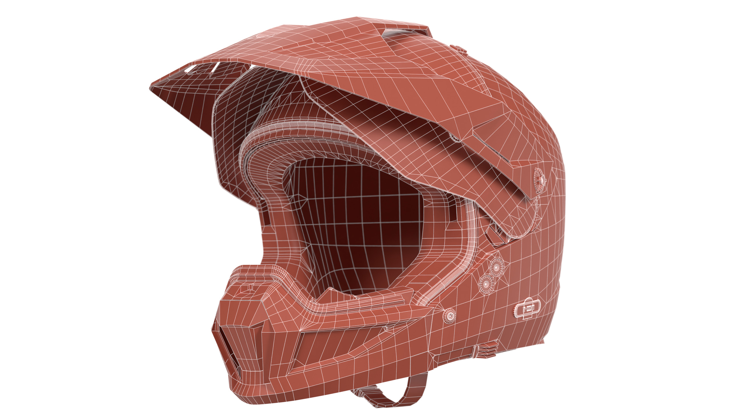 Modular Motorcycle Helmet with 7 modes Low-poly 3D model_21