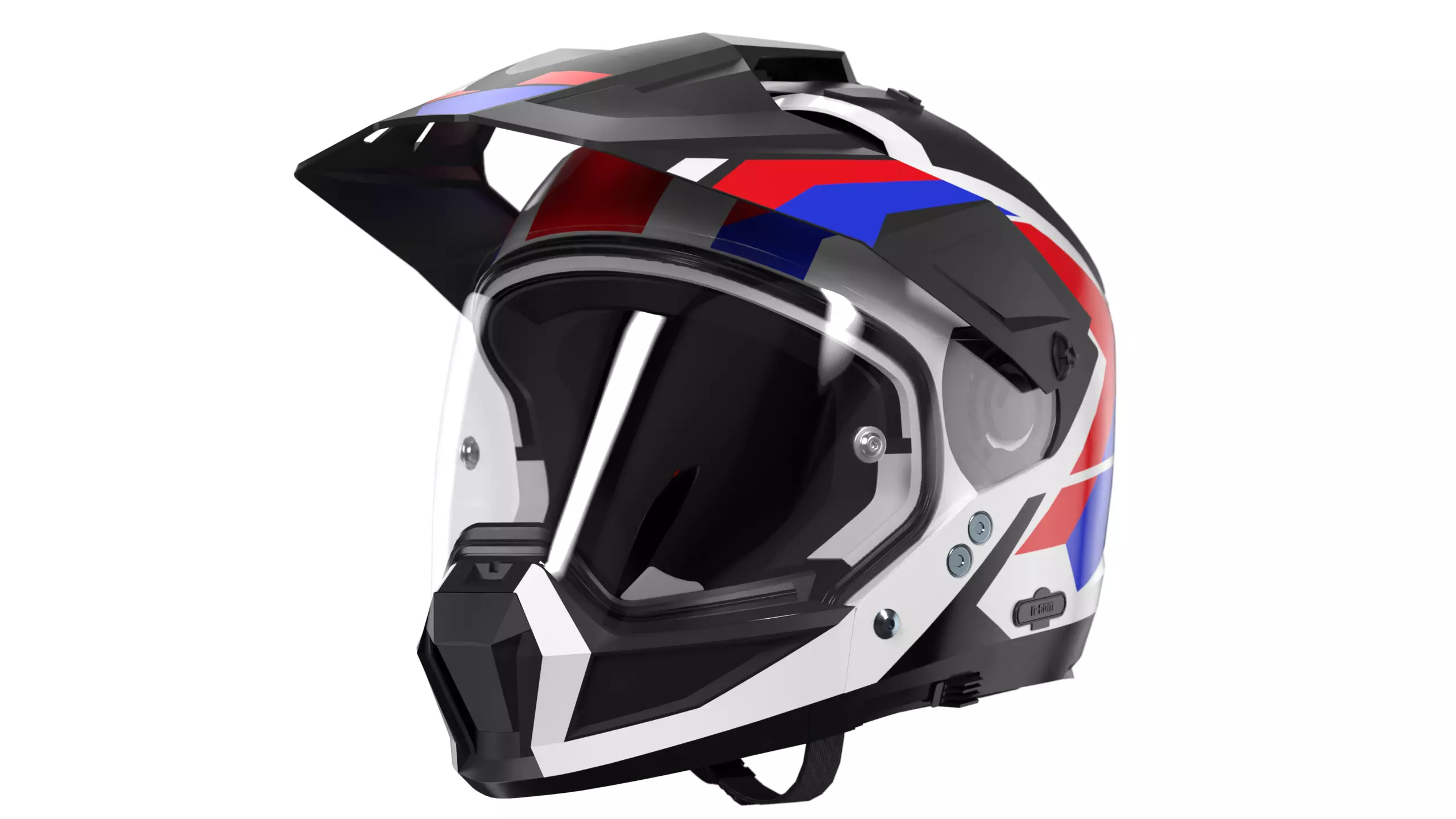 Modular Motorcycle Helmet with 7 modes Low-poly 3D model_0