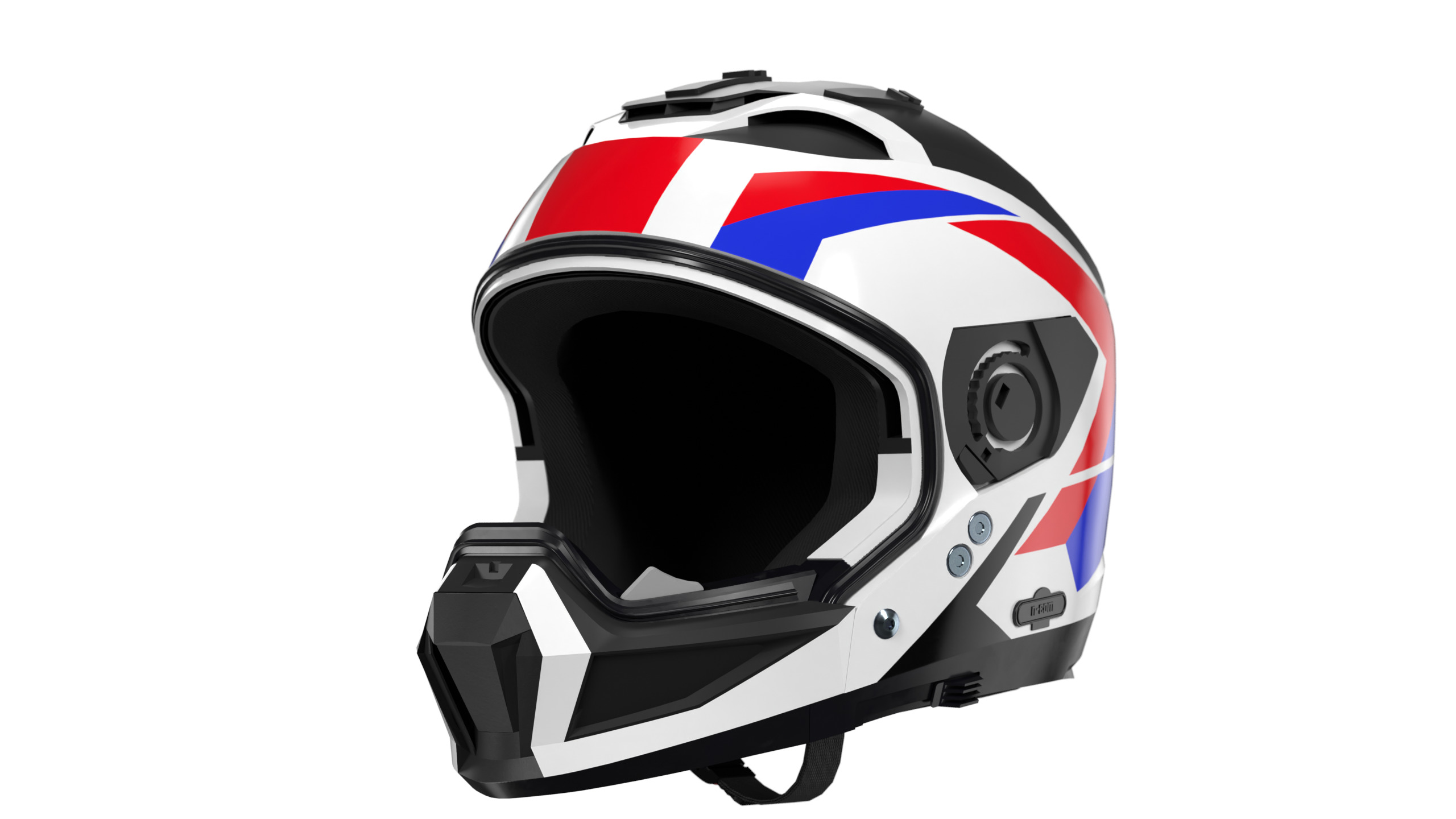 Modular Motorcycle Helmet with 7 modes Low-poly 3D model_4