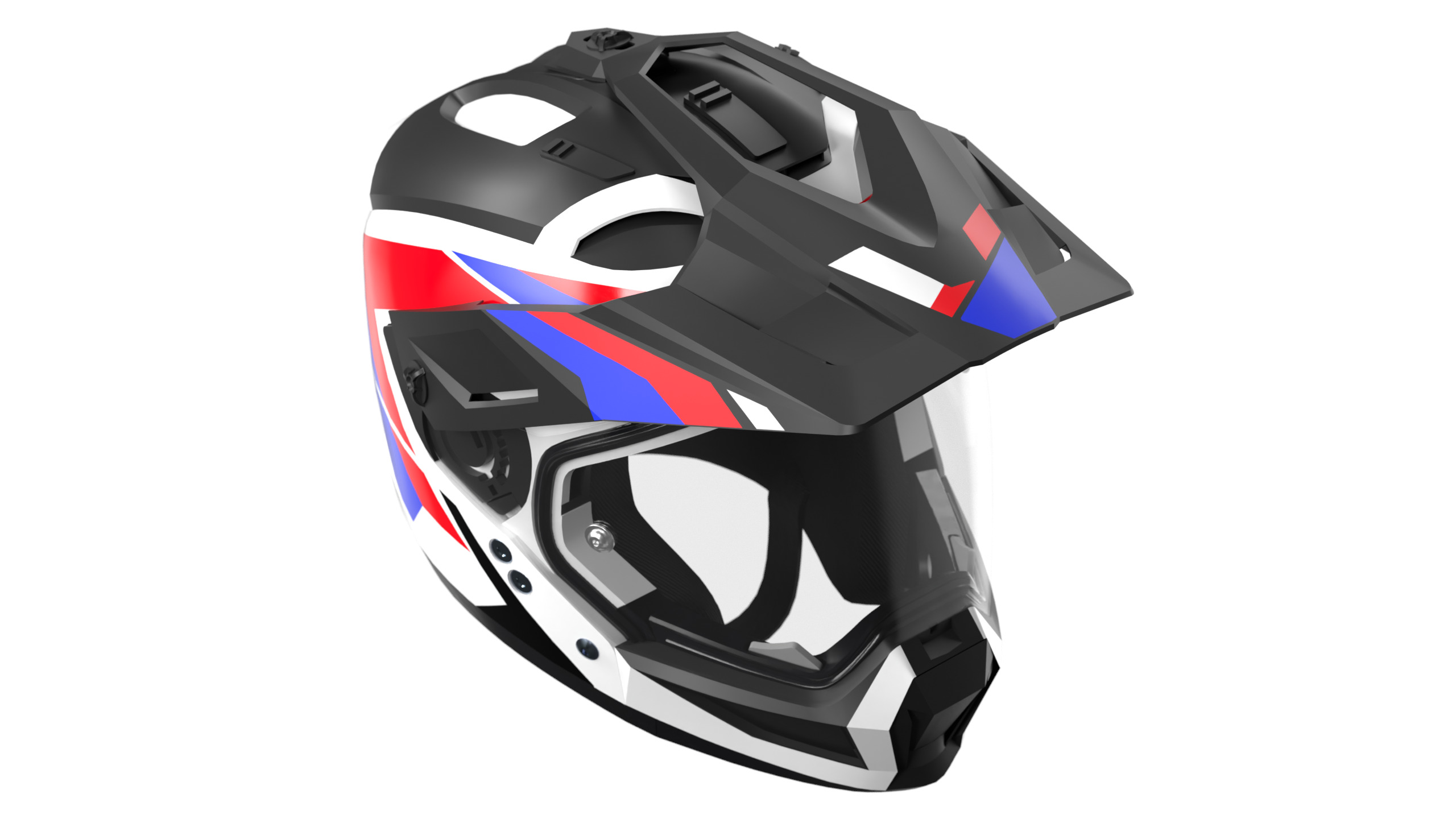 Modular Motorcycle Helmet with 7 modes Low-poly 3D model_19