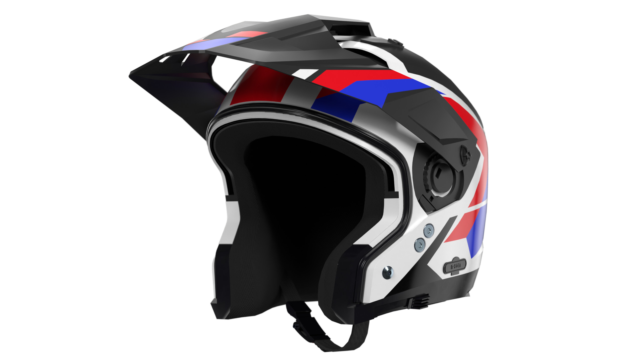 Modular Motorcycle Helmet with 7 modes Low-poly 3D model_6