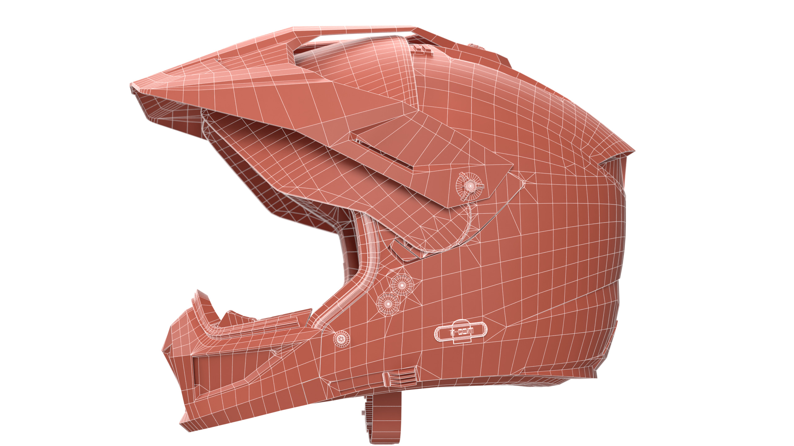 Modular Motorcycle Helmet with 7 modes Low-poly 3D model_23