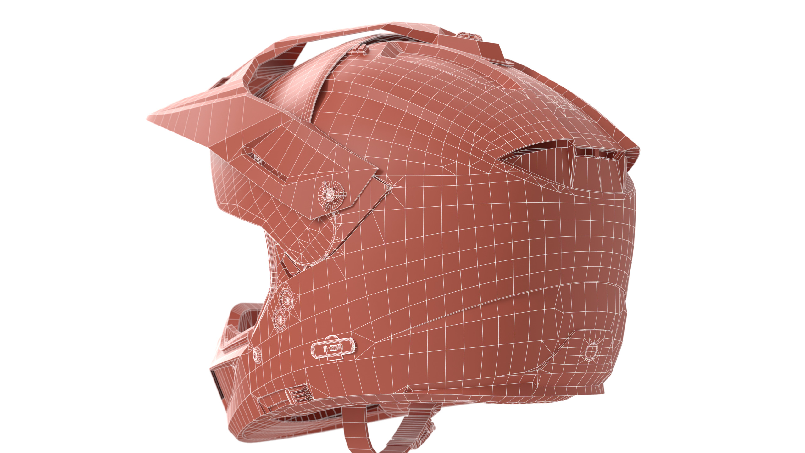 Modular Motorcycle Helmet with 7 modes Low-poly 3D model_25