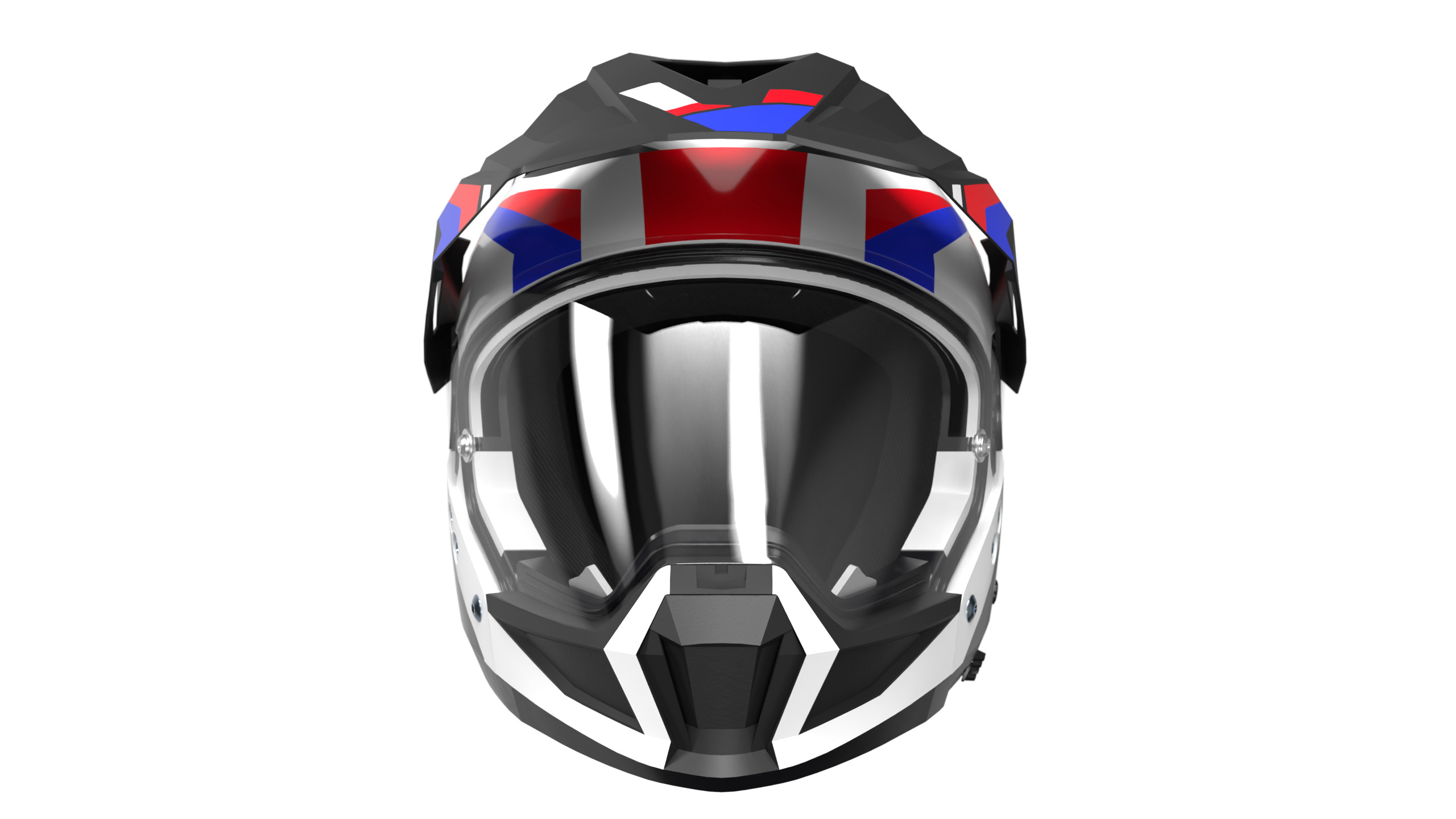 Modular Motorcycle Helmet with 7 modes Low-poly 3D model_14