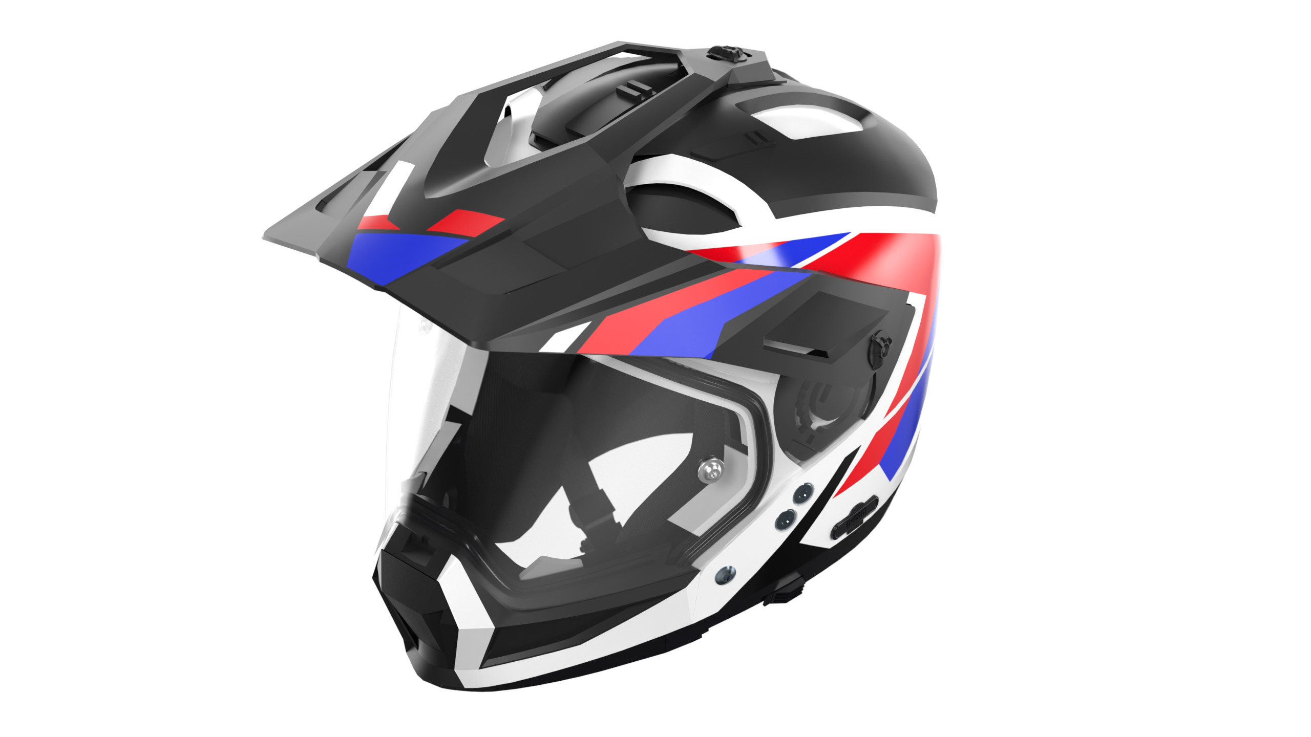 Modular Motorcycle Helmet with 7 modes Low-poly 3D model_16