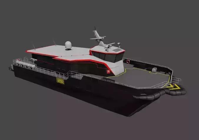 AIRCAT35 Crewliner vessel 3D model Low-poly 3D model