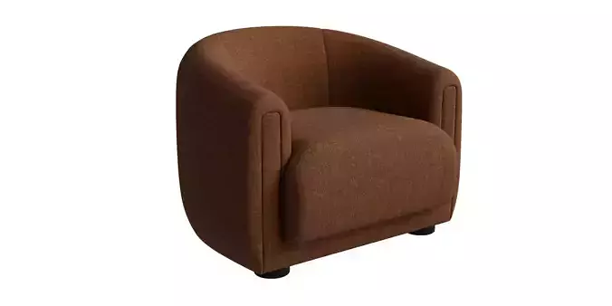 Orange Fabric Nook Occasional Chair