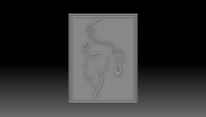 Hanuman ji frame indian god idol 3d print 3D print model