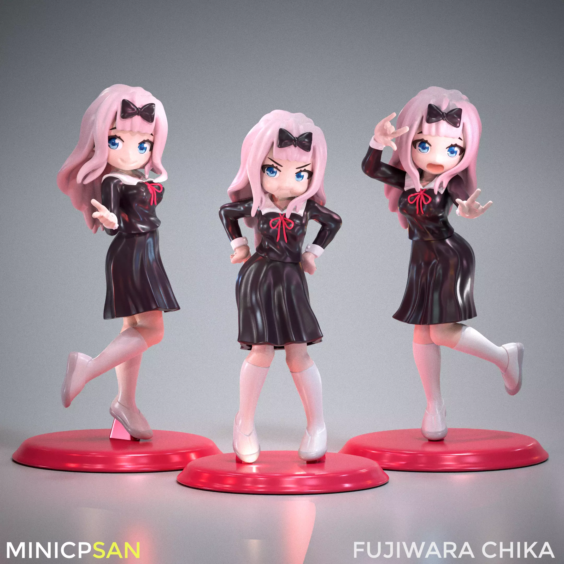 3in1 Mini Fujiwara Chika Bundle - Kaguya-sama Love Is War 3D print model_0