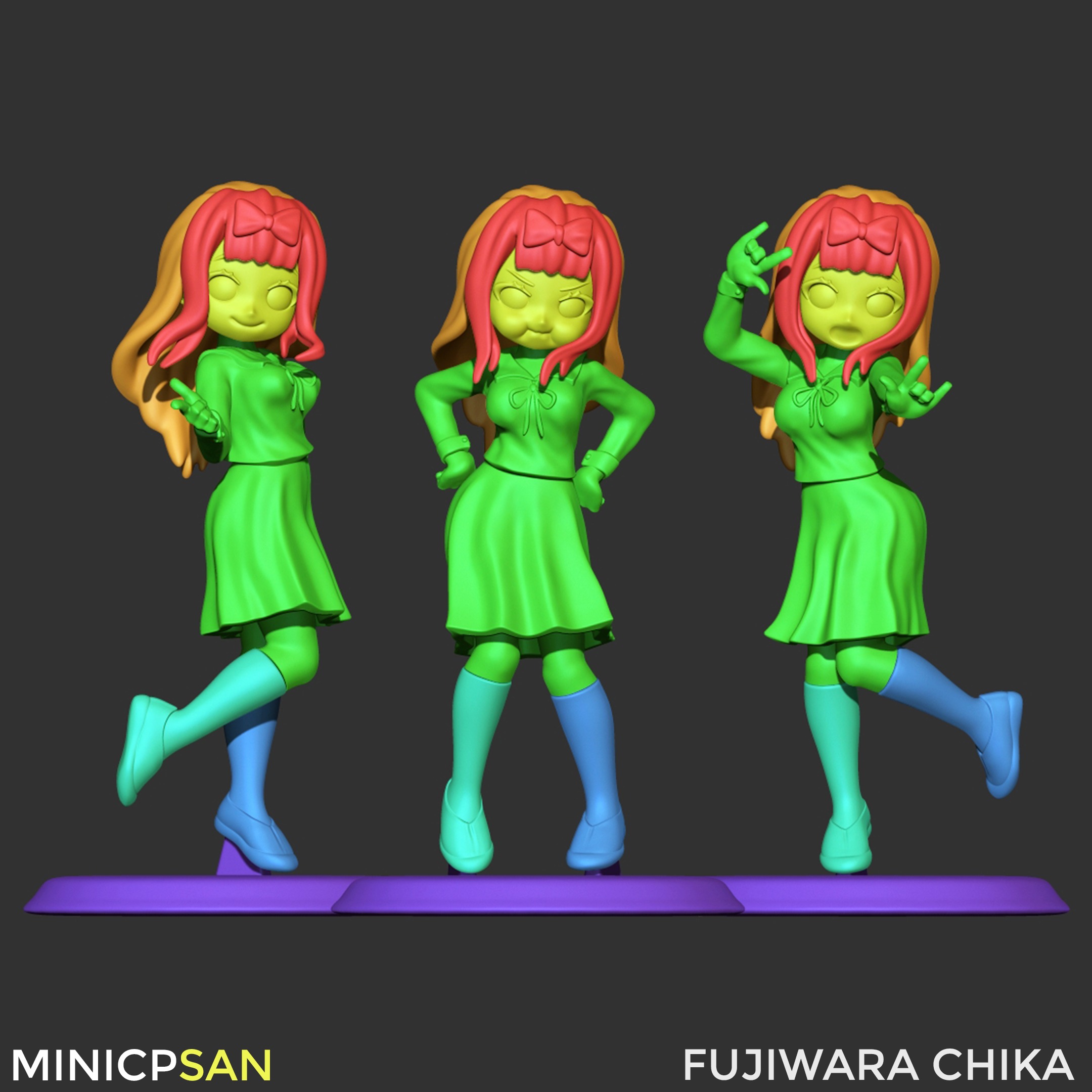 3in1 Mini Fujiwara Chika Bundle - Kaguya-sama Love Is War 3D print model_8