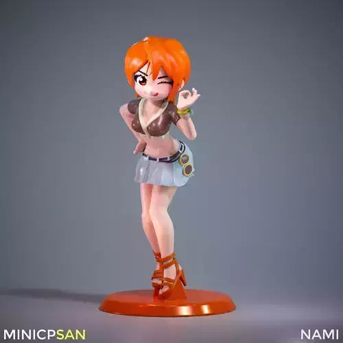 Mini Nami Enies Lobby Outfit 03 - One Piece Anime Figure 3D print model
