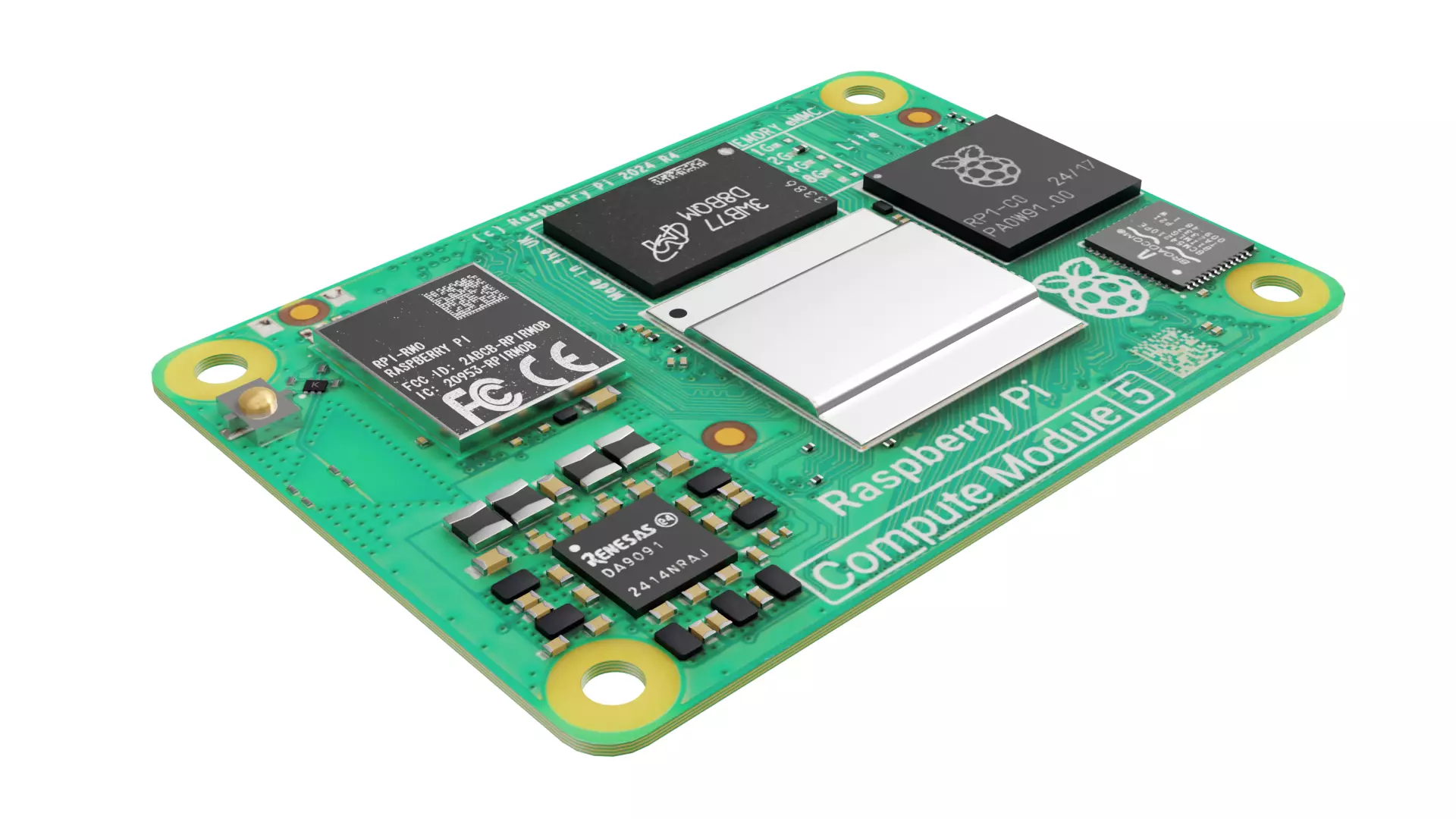 Raspberry Pi Compute Module 5 Low-poly 3D model