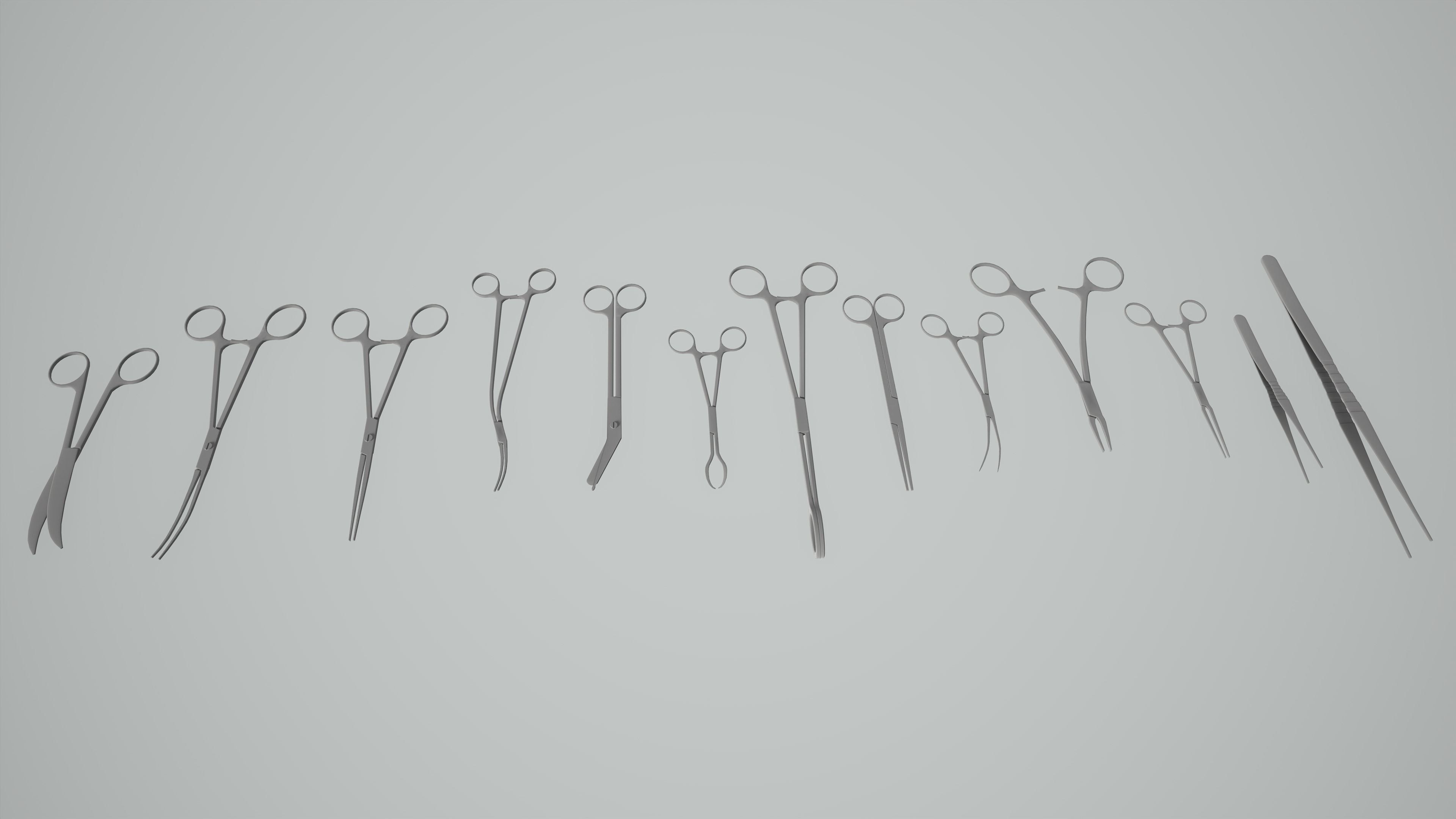 Optimized Surgical Scissors Low-poly 3D model_8