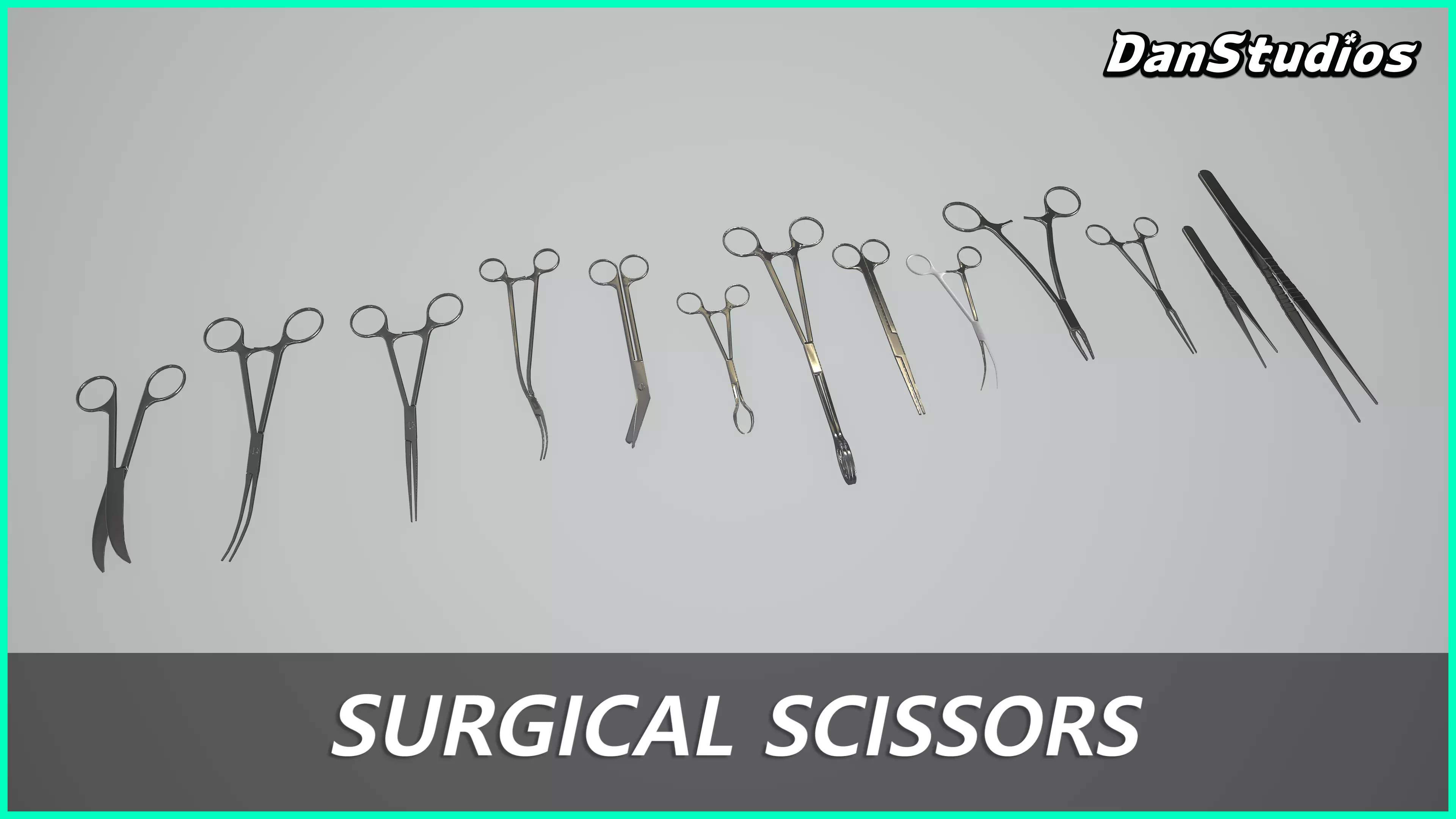 Optimized Surgical Scissors Low-poly 3D model_0