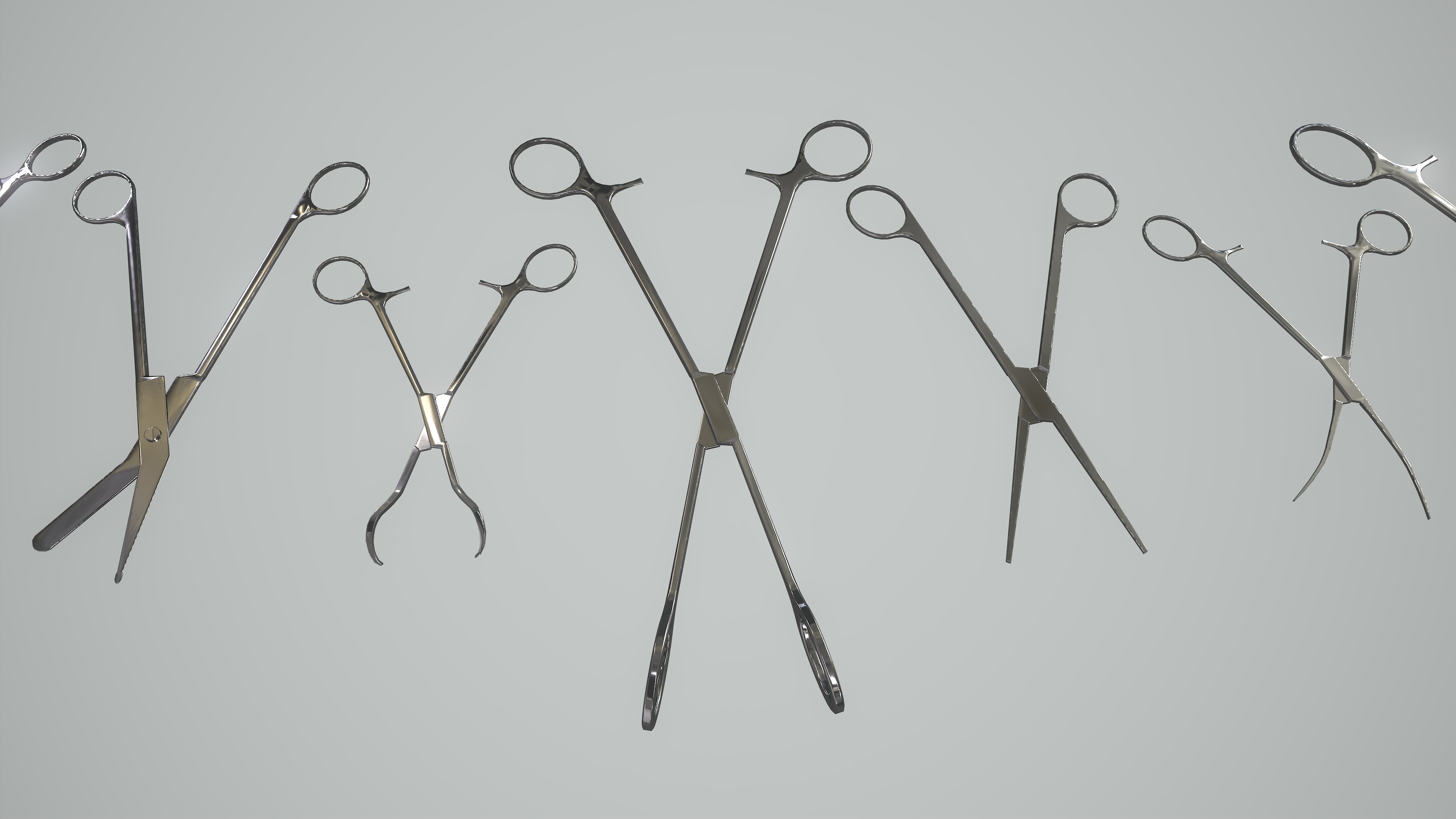 Optimized Surgical Scissors Low-poly 3D model_6