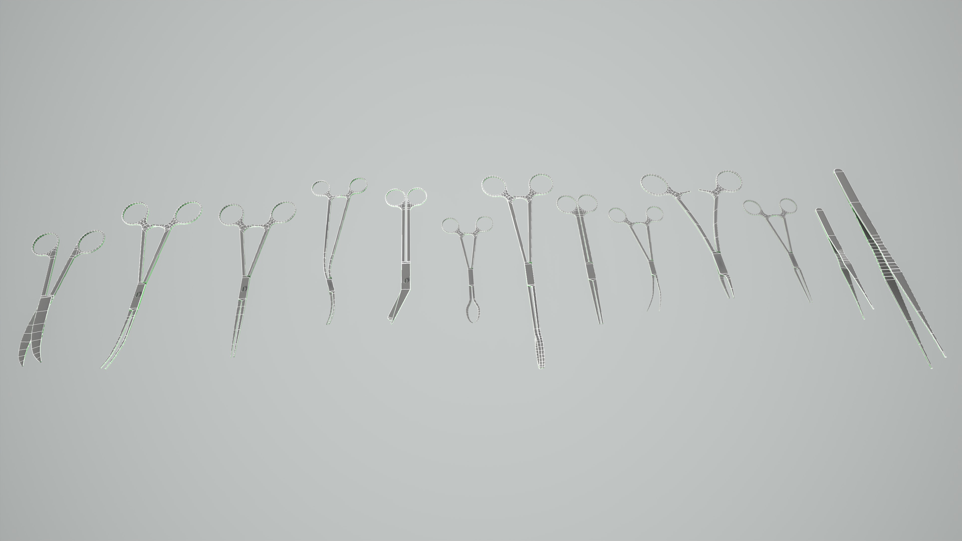 Optimized Surgical Scissors Low-poly 3D model_9
