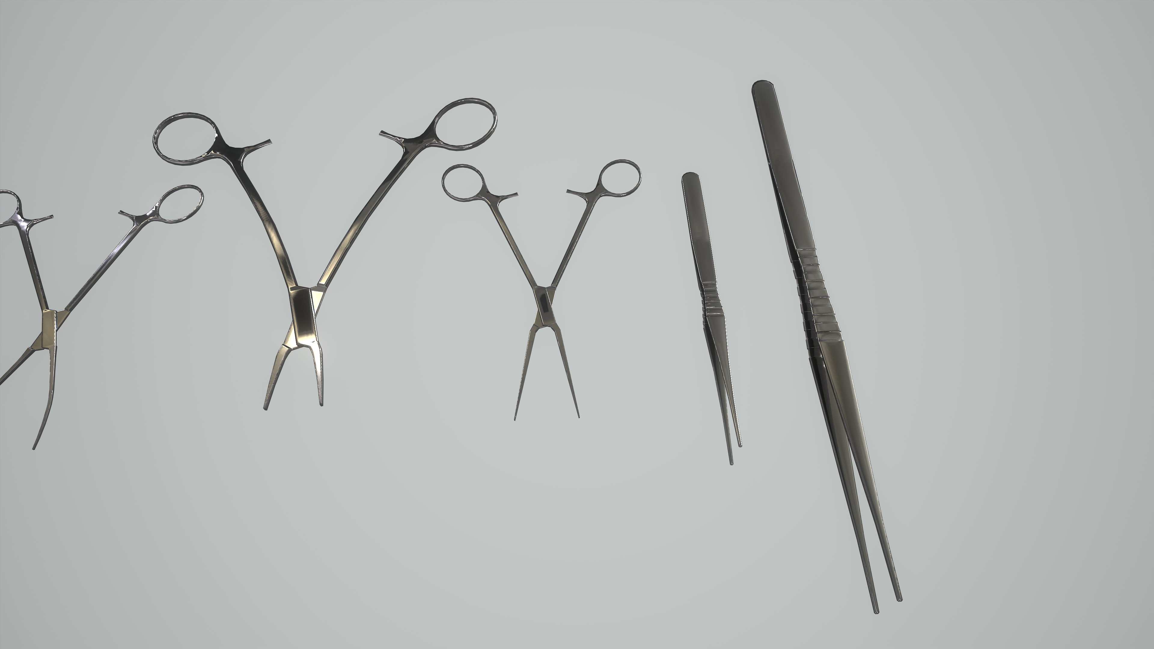 Optimized Surgical Scissors Low-poly 3D model_7