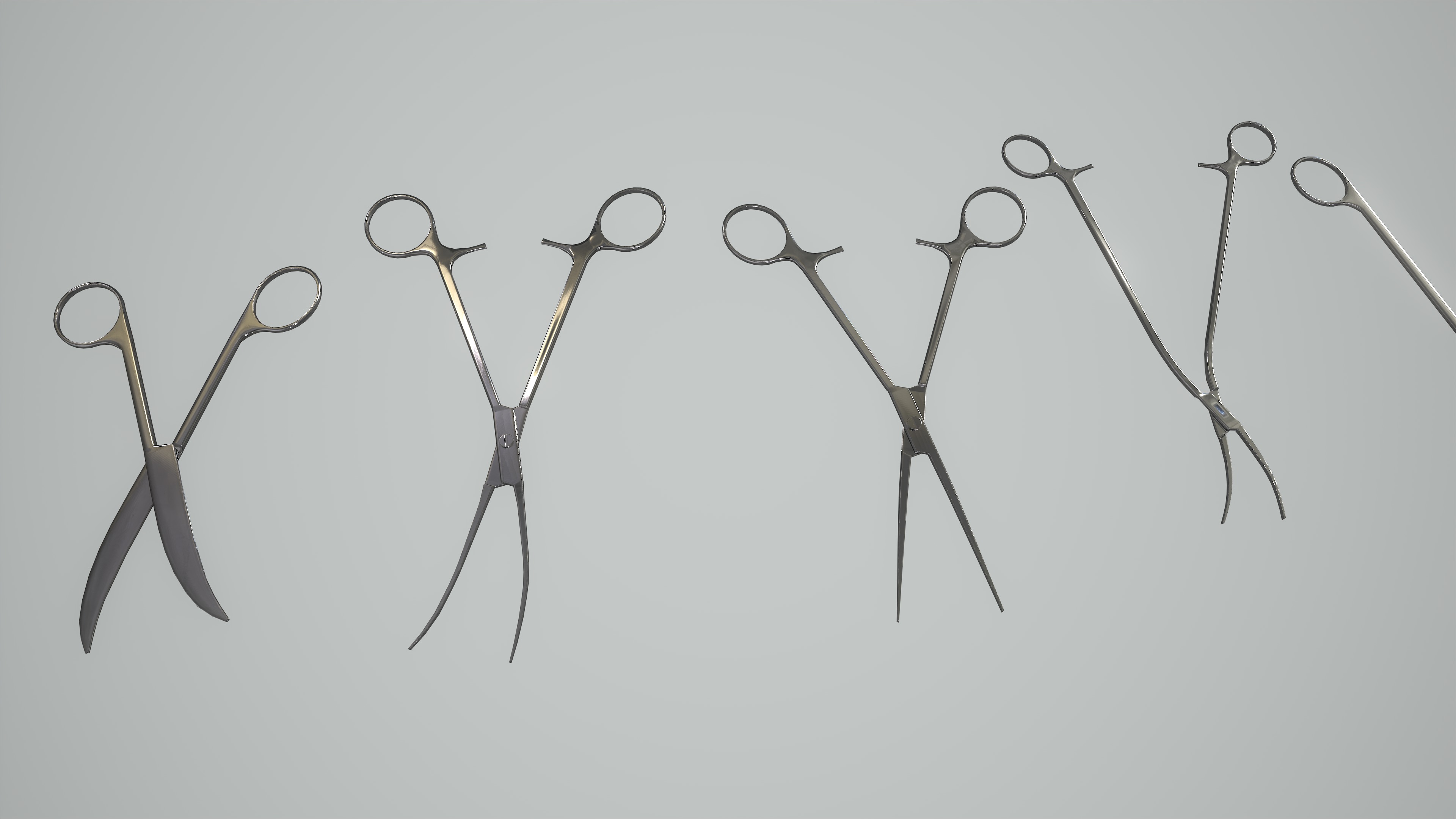 Optimized Surgical Scissors Low-poly 3D model_5