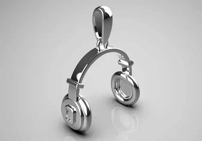 gold headphone pendant gp0068 3D print model