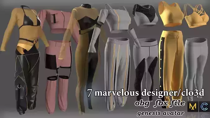 sport swear at marvelous designer 3D model