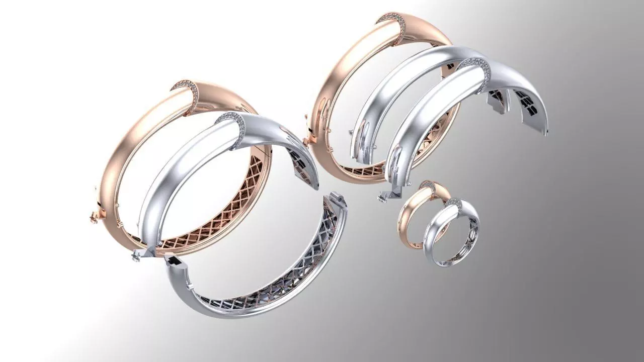 53 and 55 bracelet -edited - and 53 ring 3D print model