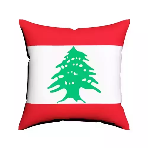 Lebanon Flag on a square cotton Pillow