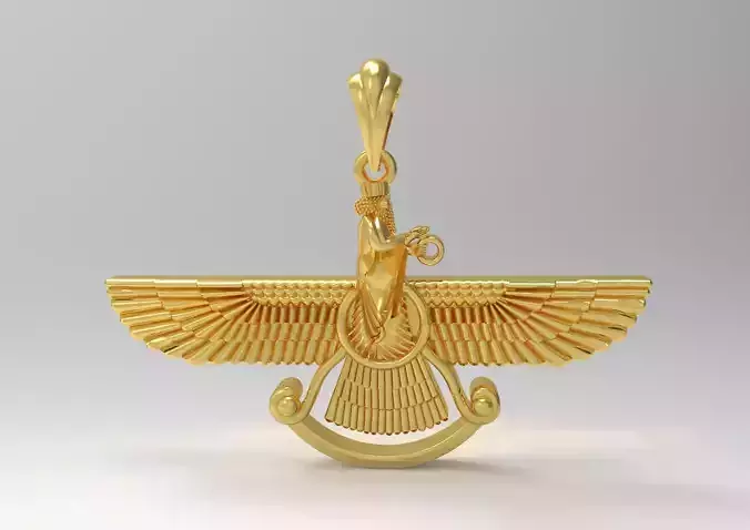 Gold pendant with Forouhar model symbol gp0160 3D print model