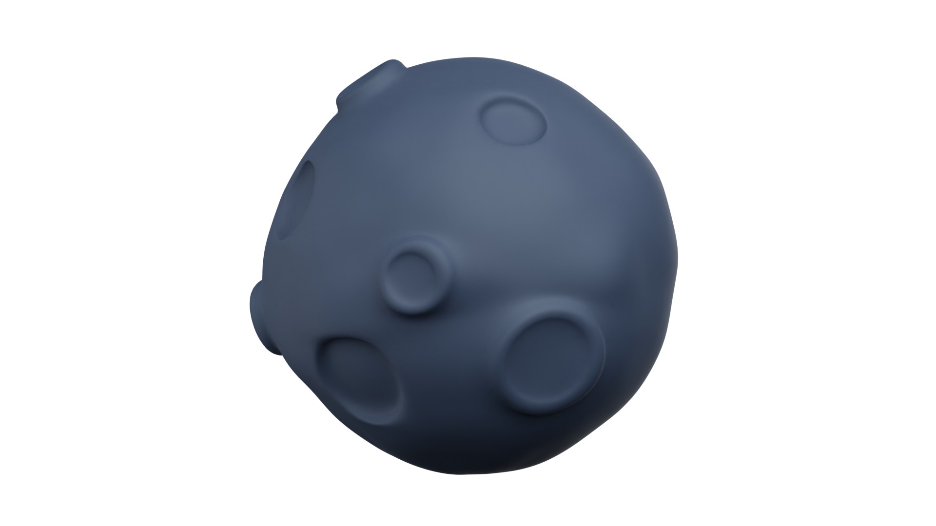 Moon 3d Illustration 3D model_2