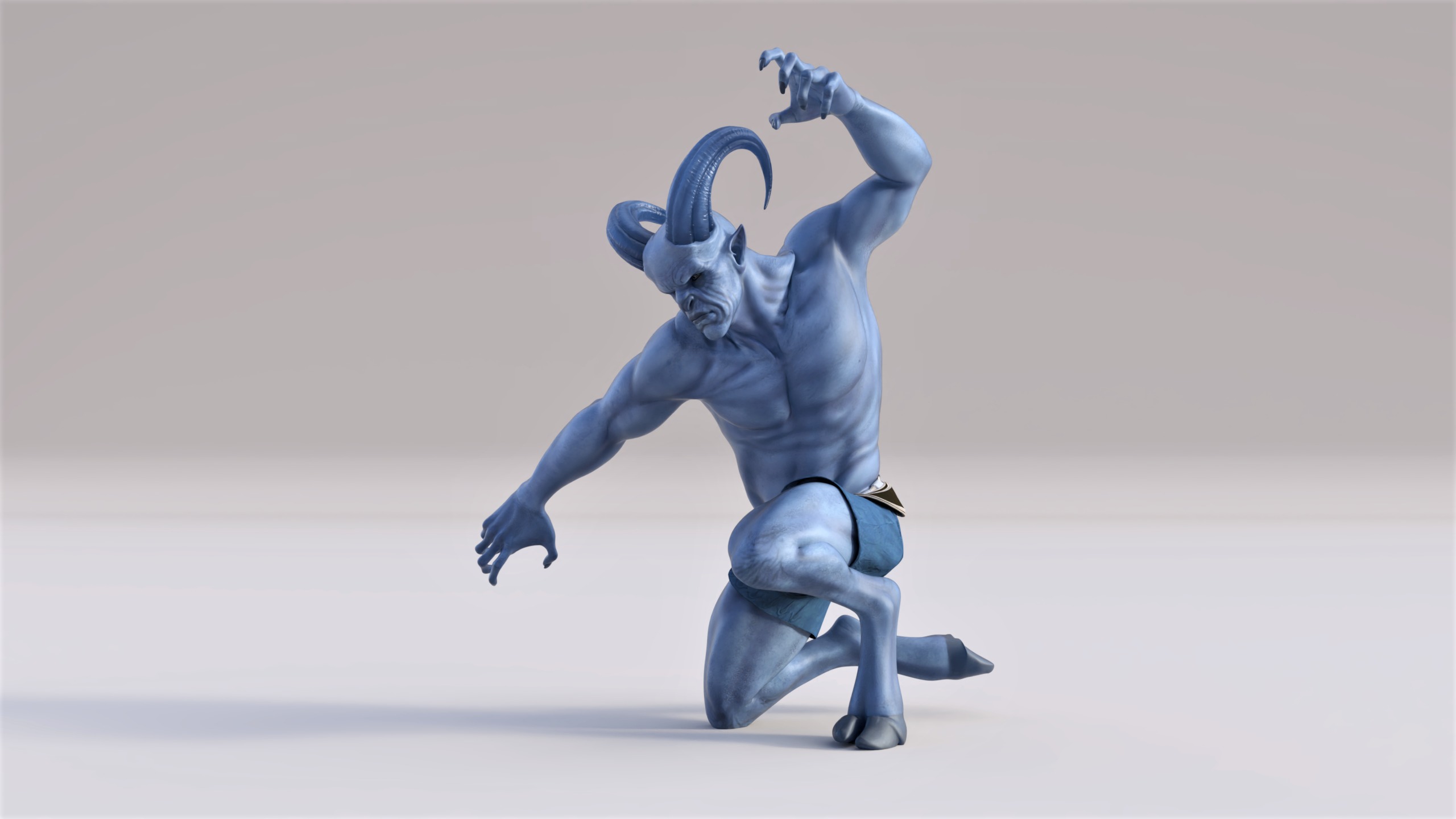 Krampus Christmas Rigged Animated Low-poly 3D model_2