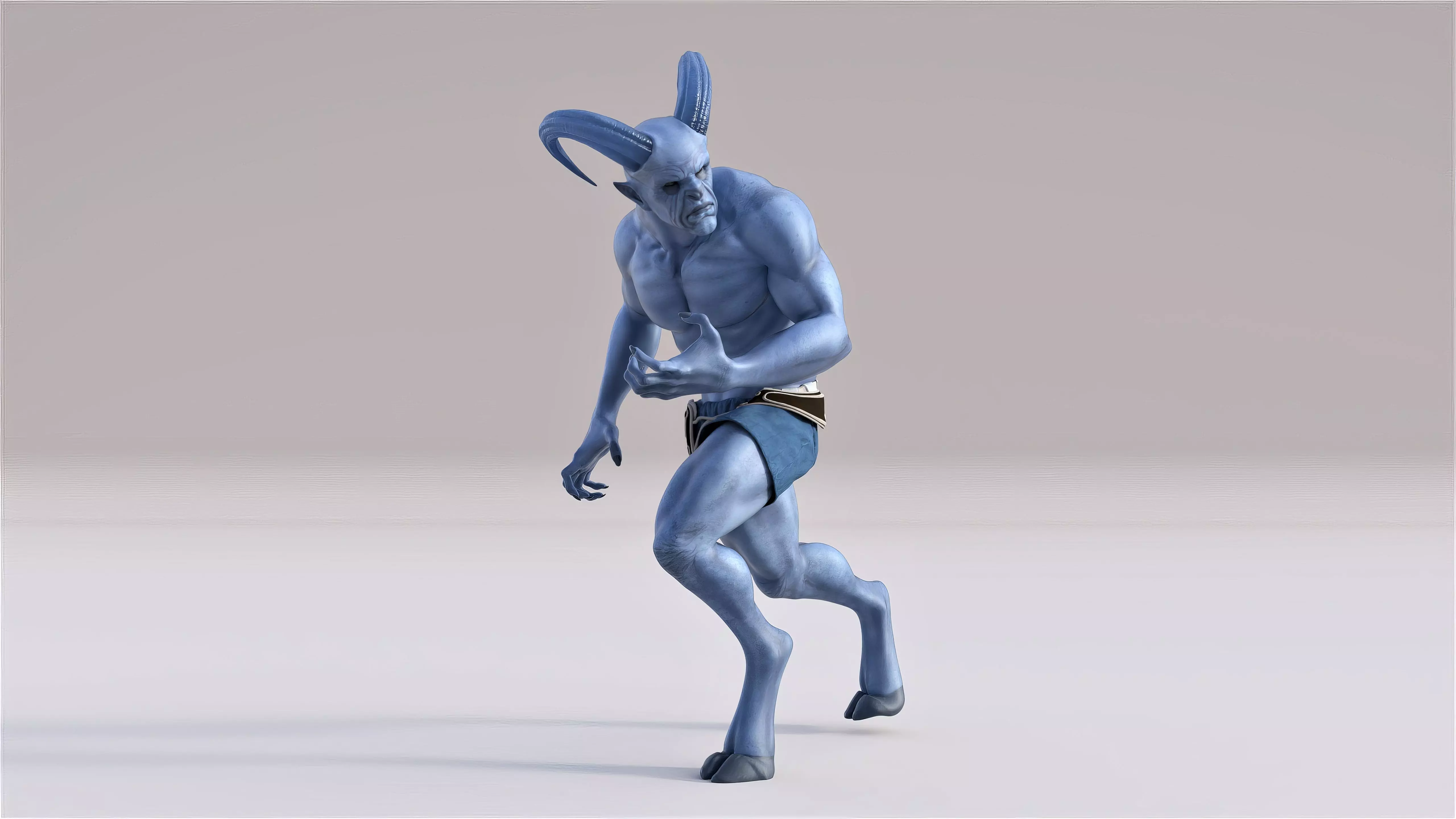 Krampus Christmas Rigged Animated Low-poly 3D model_0