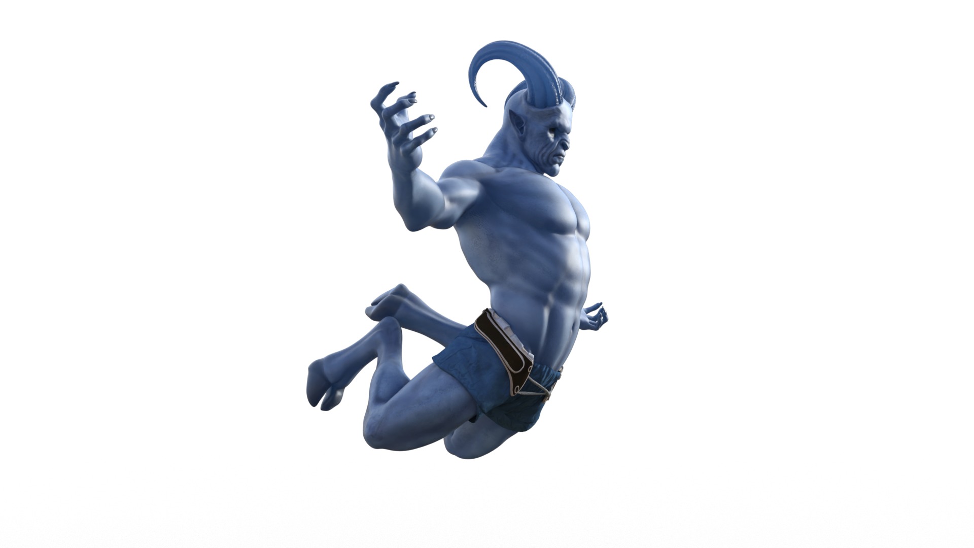 Krampus Christmas Rigged Animated Low-poly 3D model_6