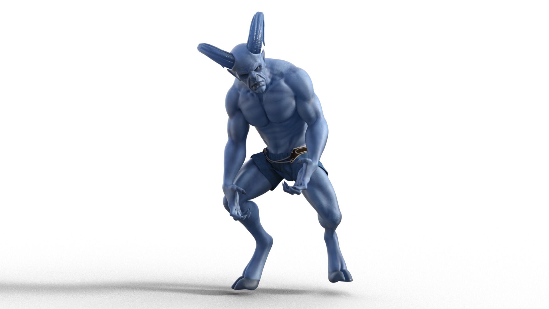 Krampus Christmas Rigged Animated Low-poly 3D model_5