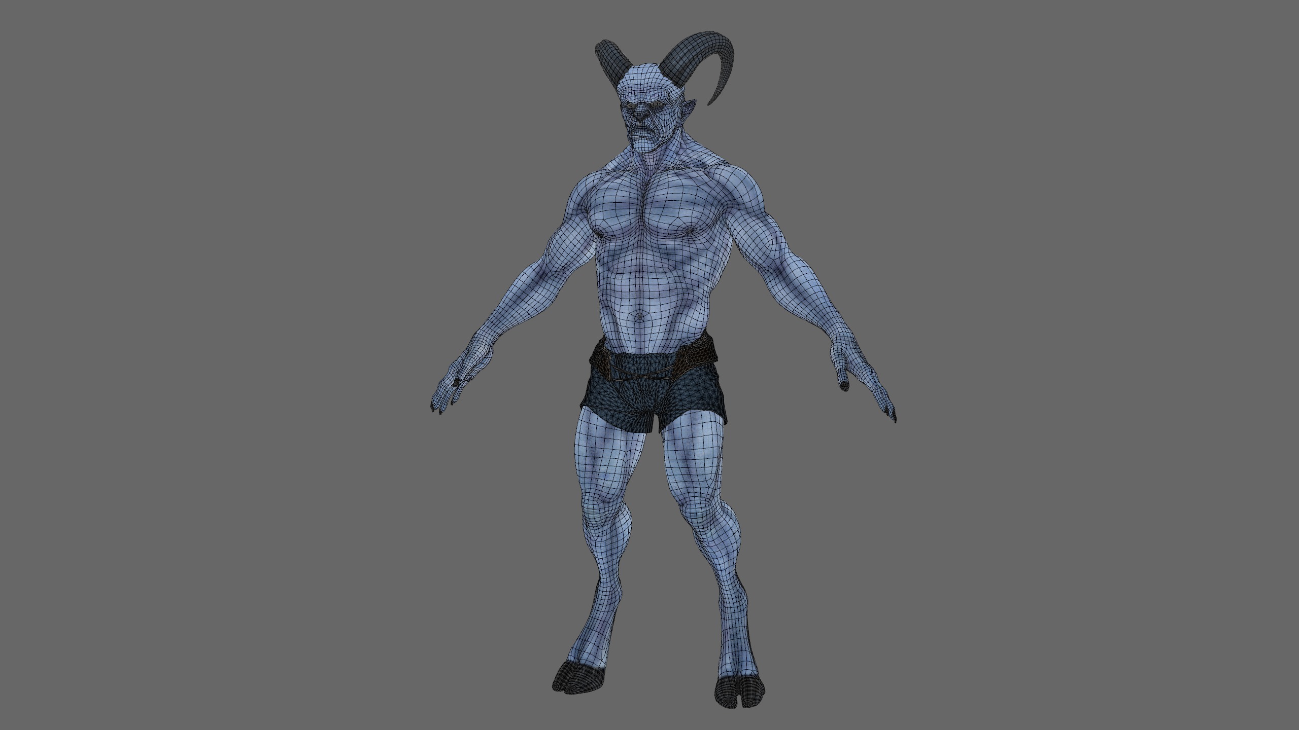 Krampus Christmas Rigged Animated Low-poly 3D model_13