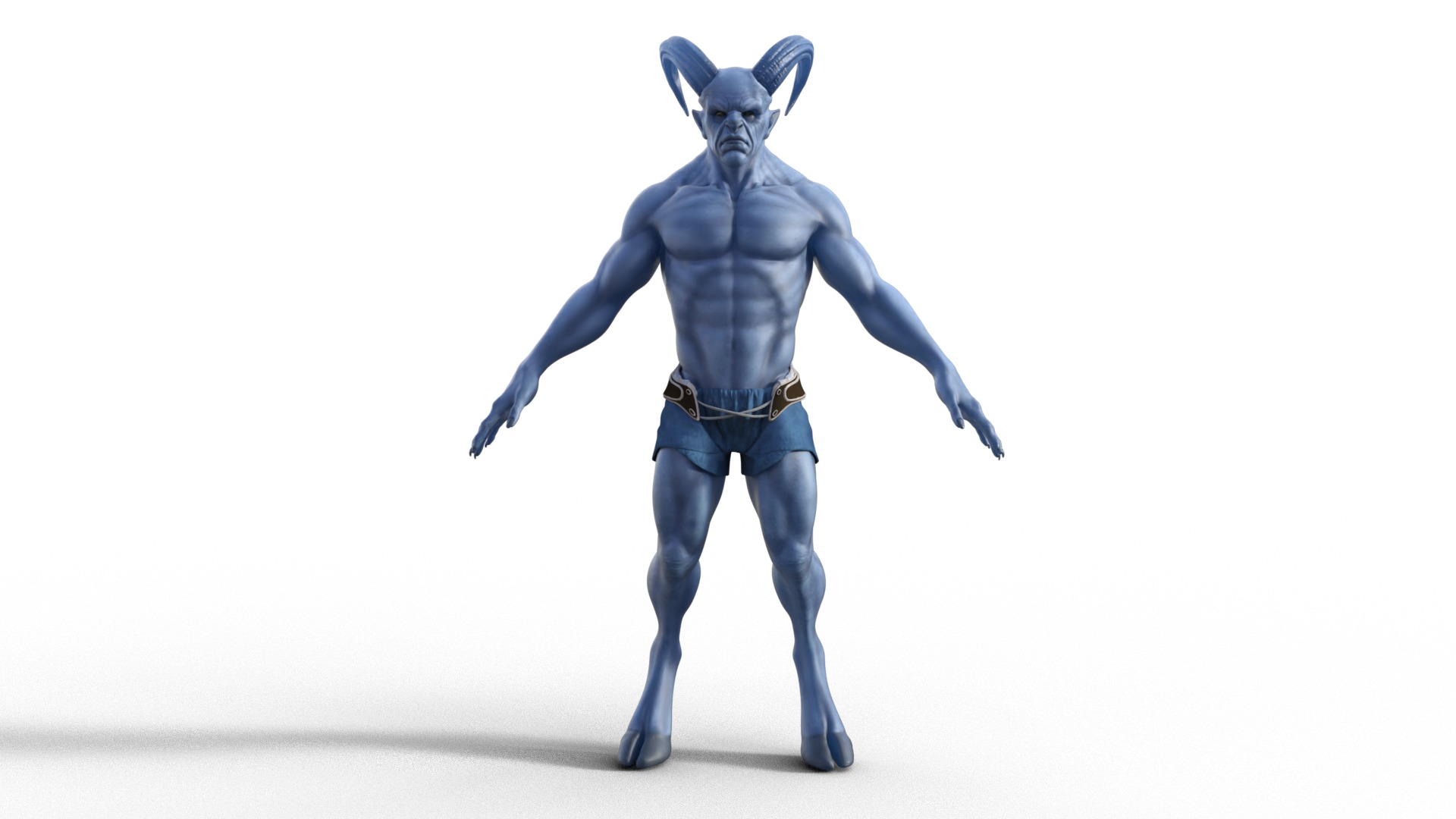 Krampus Christmas Rigged Animated Low-poly 3D model_3