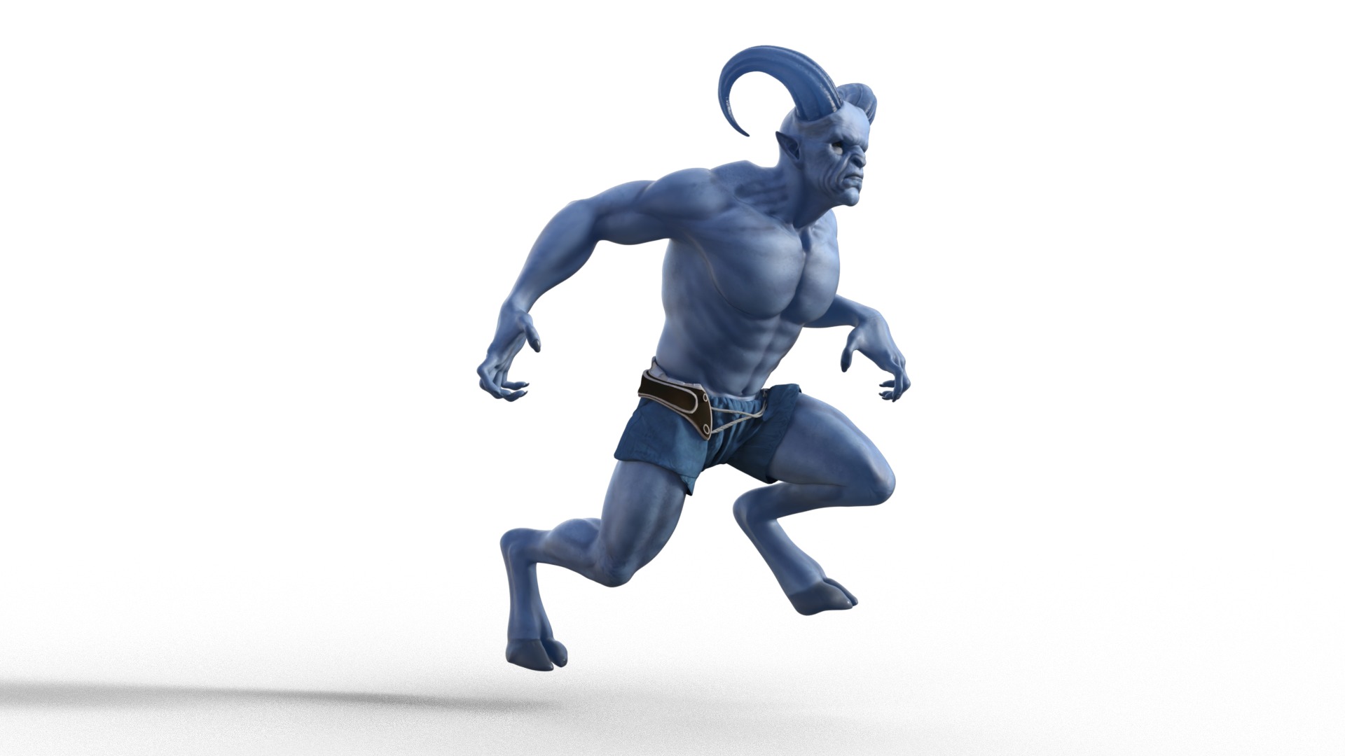 Krampus Christmas Rigged Animated Low-poly 3D model_4